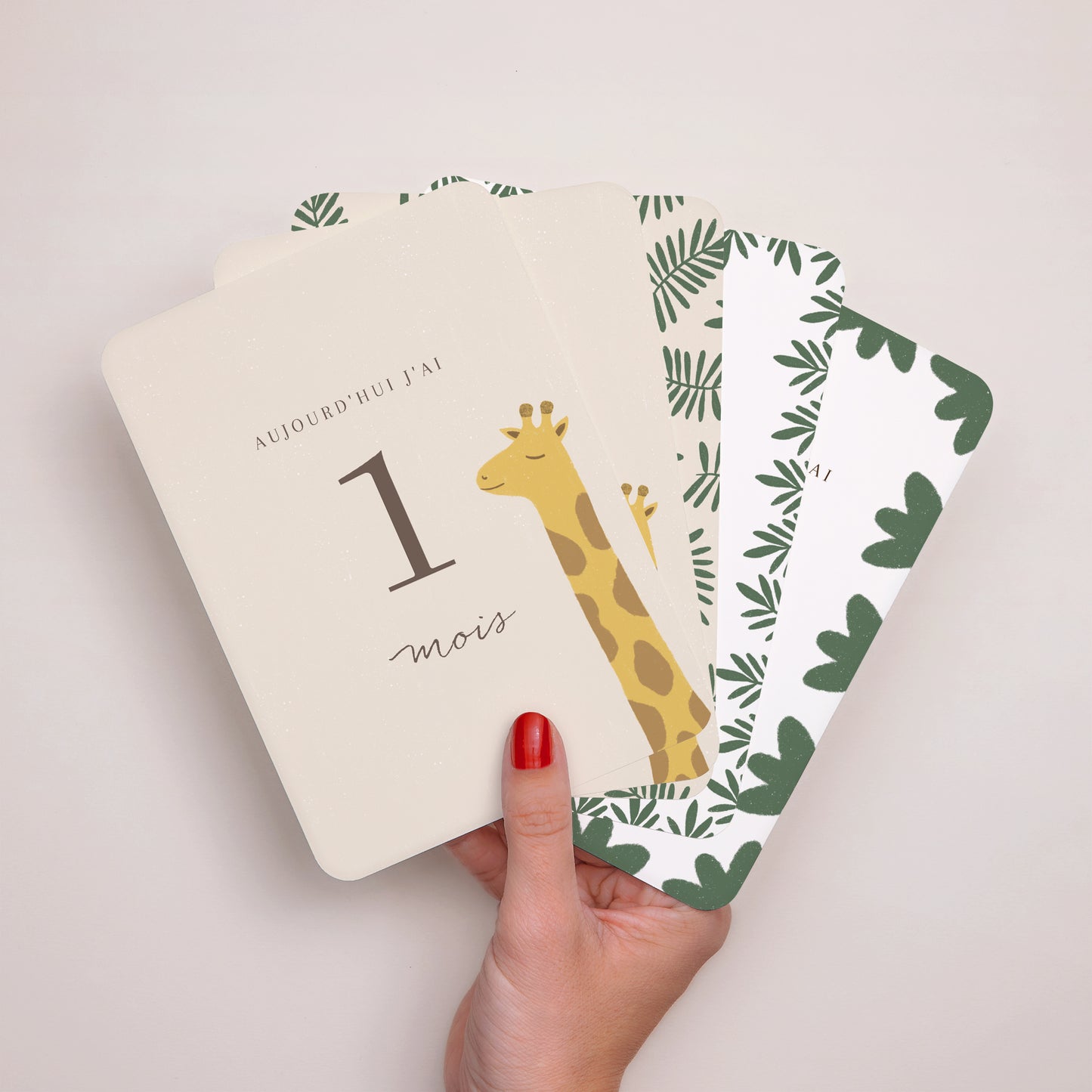 Babystapkaarten Geboorte Set van 12 Giraffe Savanne foto N° 3