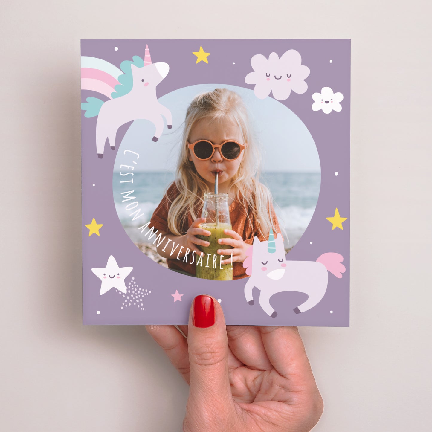 Invitations Anniversaire Enfant Carré My licorne foto N° 2