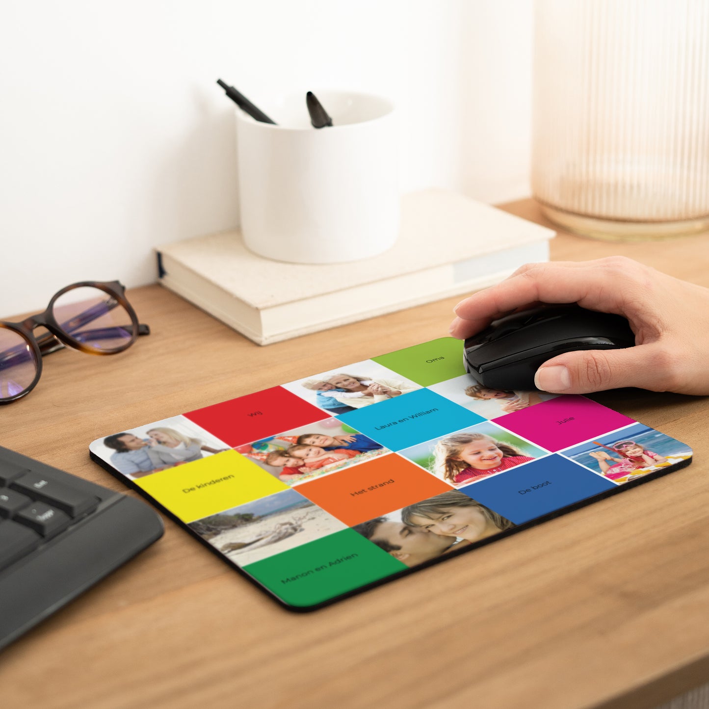 Muismat Objecten Rechthoek Gekleurde vierkanten foto N° 2