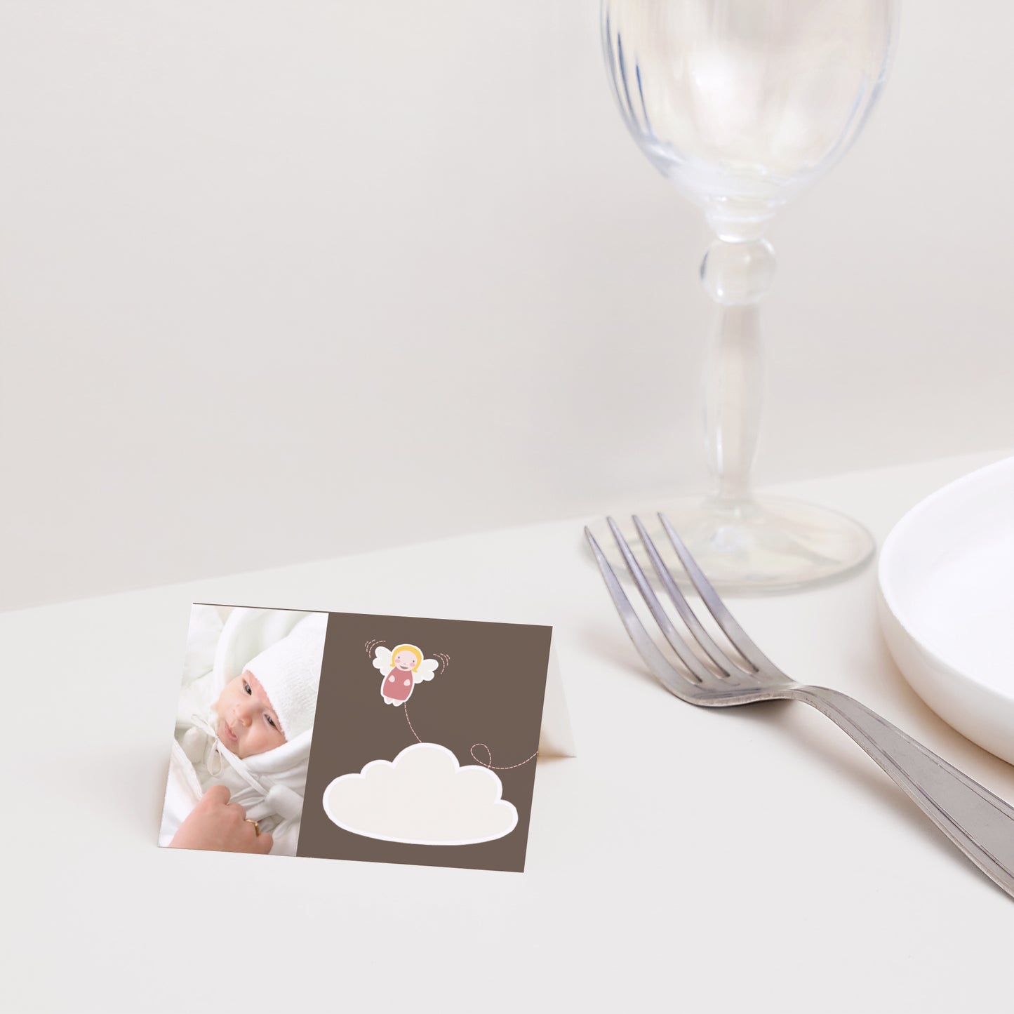 Naamkaartjes Doop 2 luiken Bébé Ange - Doop foto N° 2