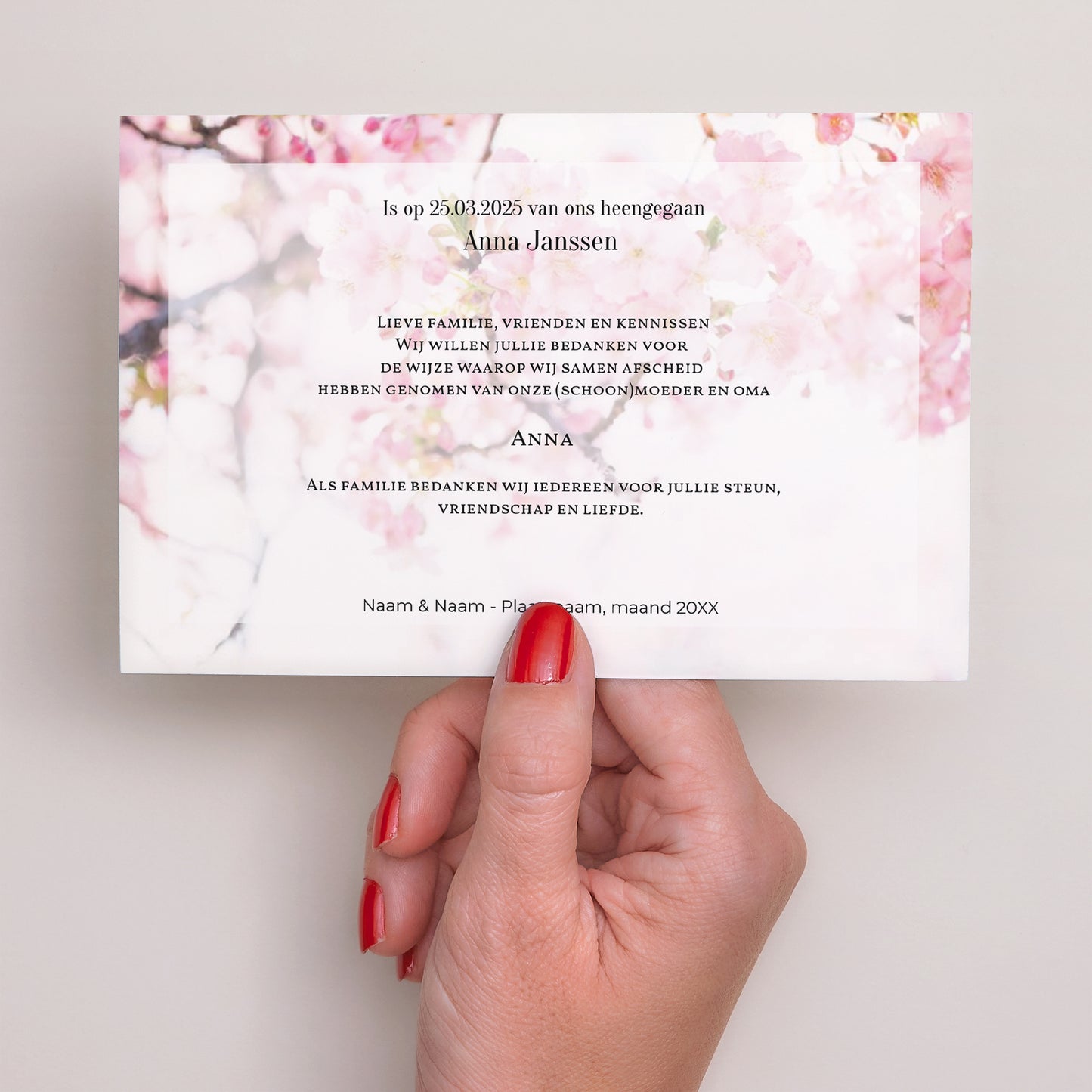 Uitnodigingskaart Overlijden Landschap Breekbaar maar eeuwig foto N° 3