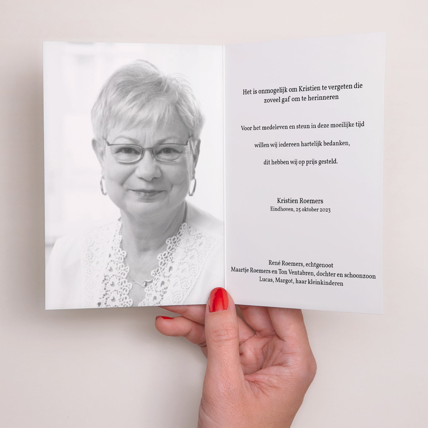 Condoleancekaart Overlijden Dubbel portretvenster Ave Maria - dank, rouw, eerbetoon foto N° 2