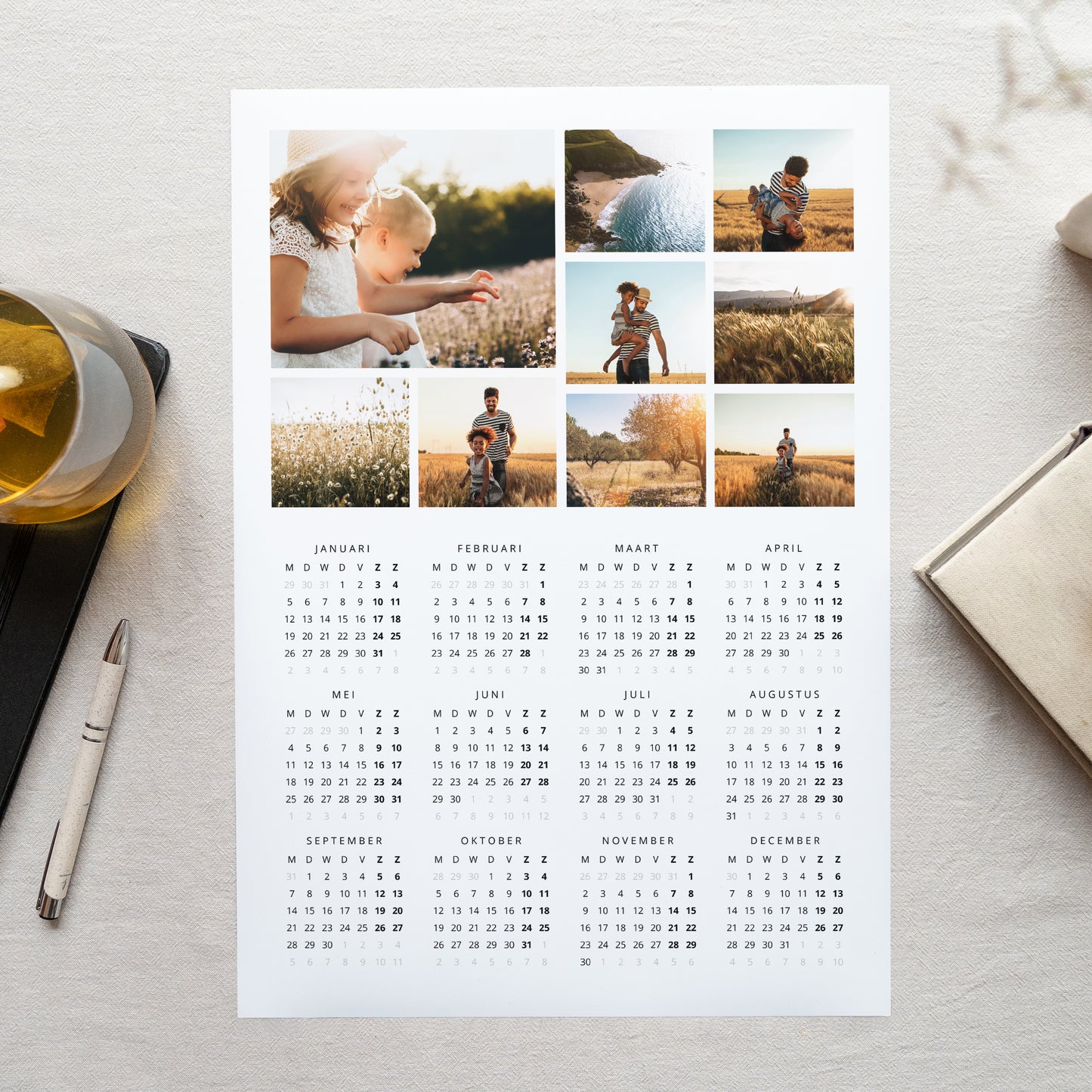 Kalender Eindejaar Monopagina portret Foto Pell-mell-kalender foto N° 1