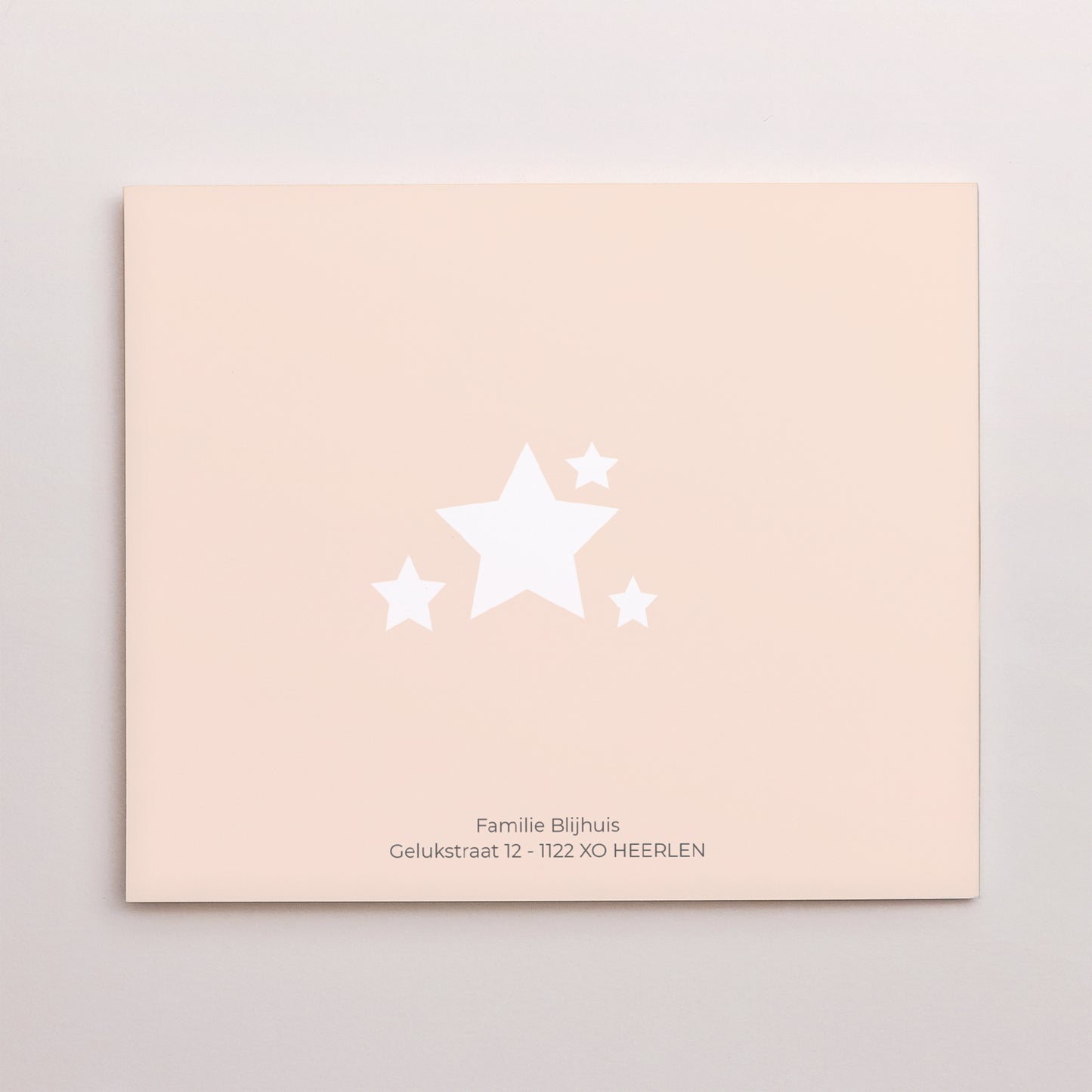 Uitnodigingskaart Geboorte Twee asymmetrische panelen Kleine roze ster foto N° 3