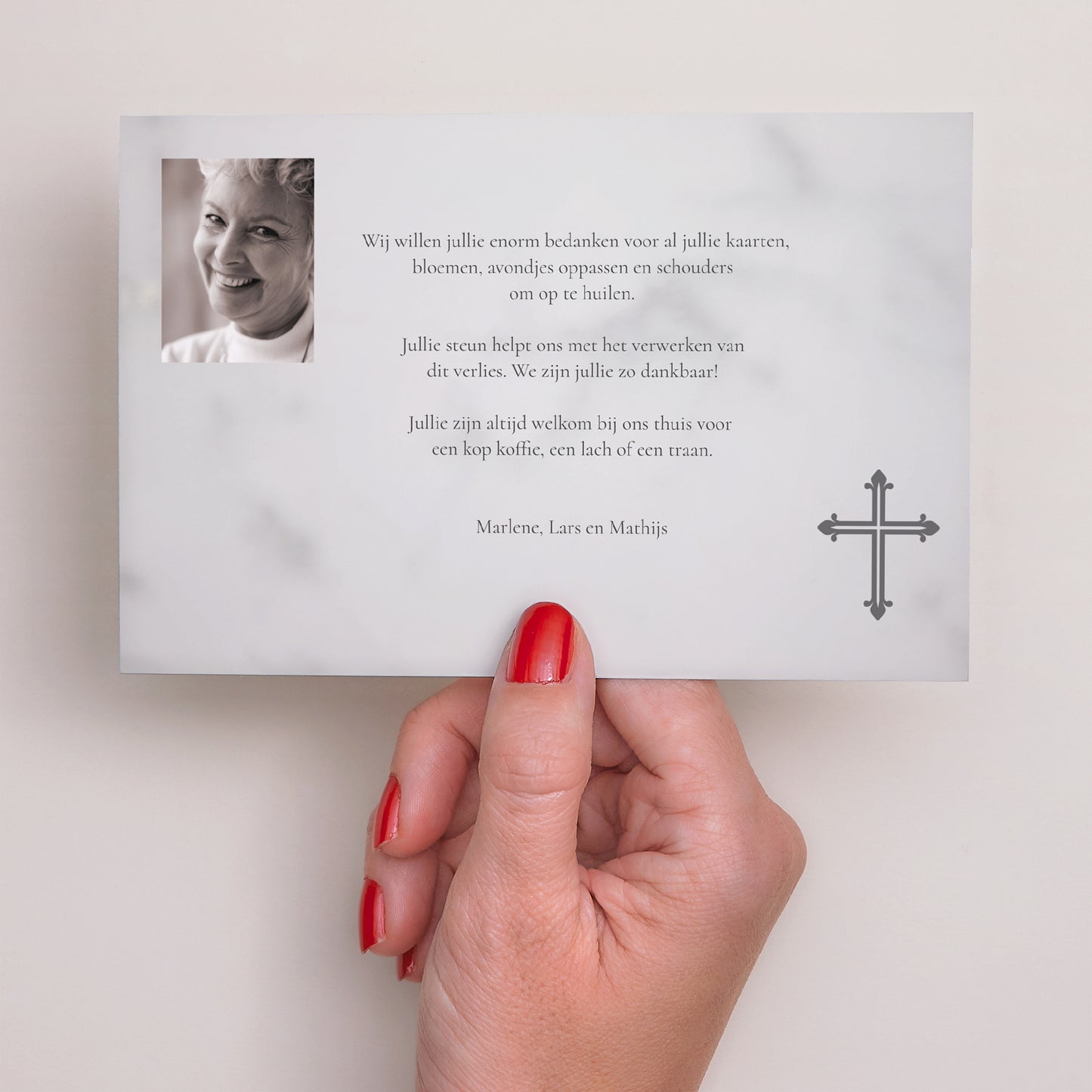 Uitnodigingskaart Overlijden Landschap Supplice - bedankt voor het overlijden foto N° 3