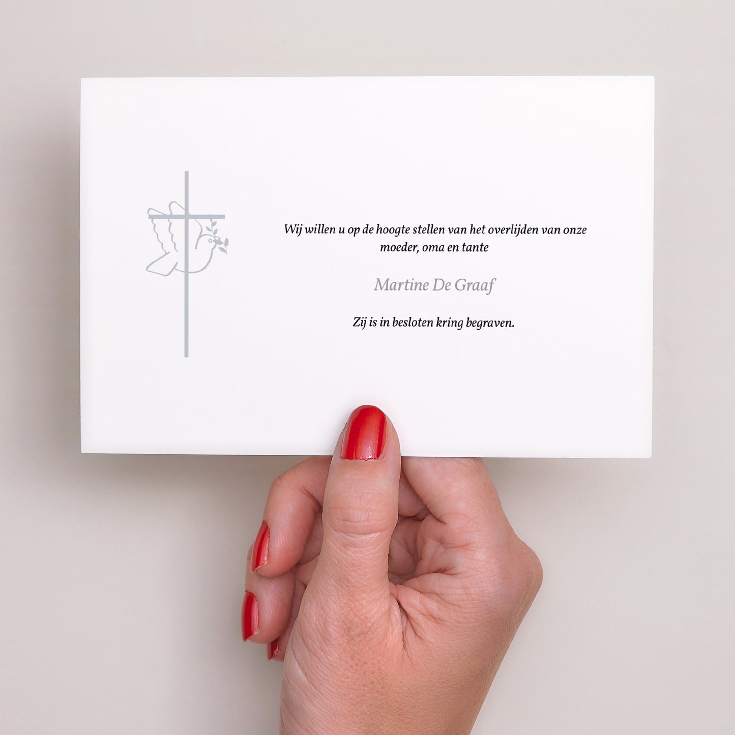 Condoleancekaart Overlijden Landschap Duif van vuur en laat foto N° 3