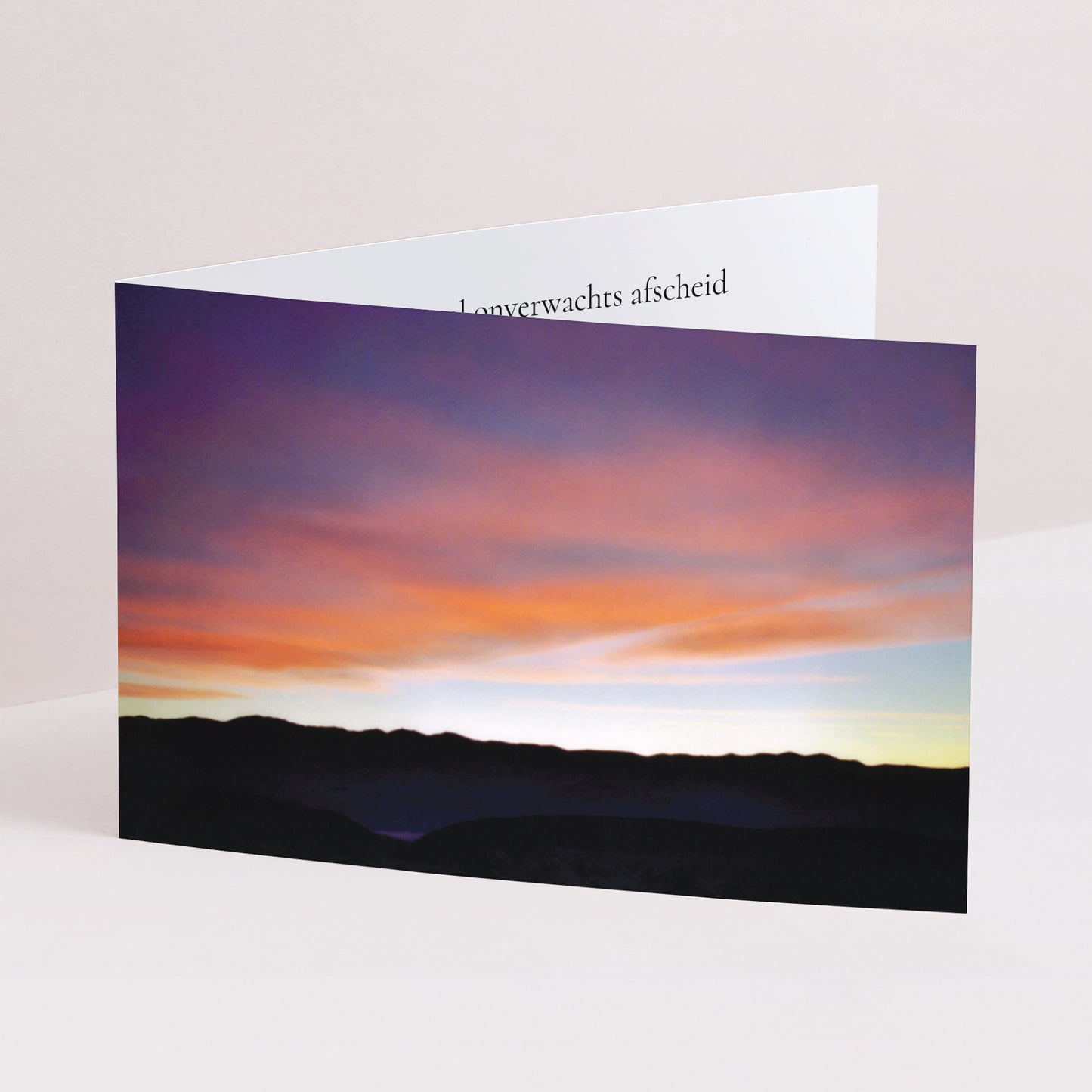Uitnodigingskaart Overlijden Dubbele landschapspanelen Verblindende eclips foto N° 1
