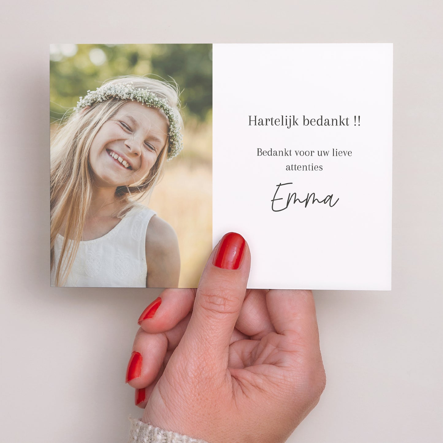 Bedankkaart Communie Landschap Amen foto N° 3