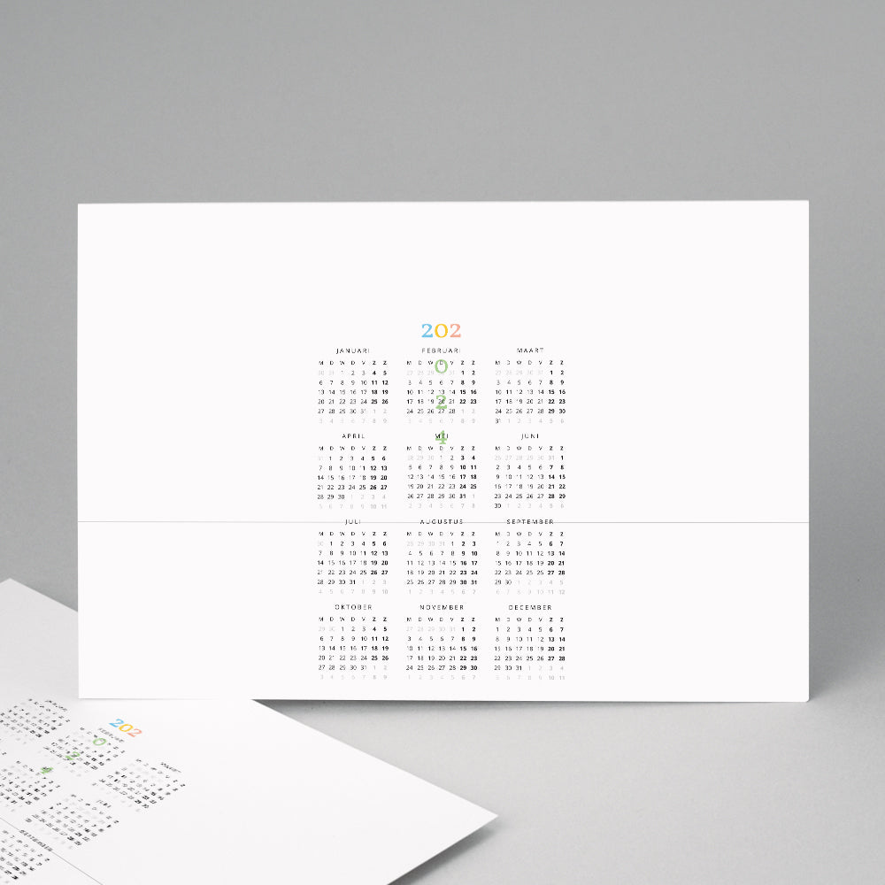 Kalender Eindejaar Enkelvoudig landschap Regenboog van kleuren foto N° 2