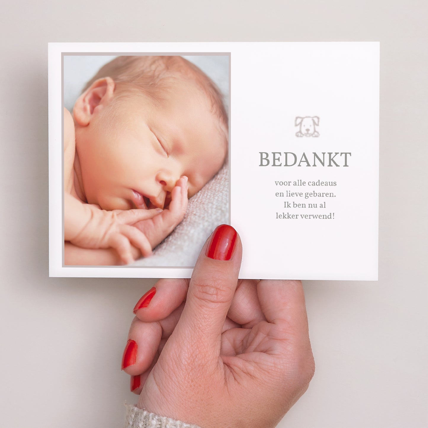 Bedankkaart Geboorte Landschap Martin en de puppy foto N° 3