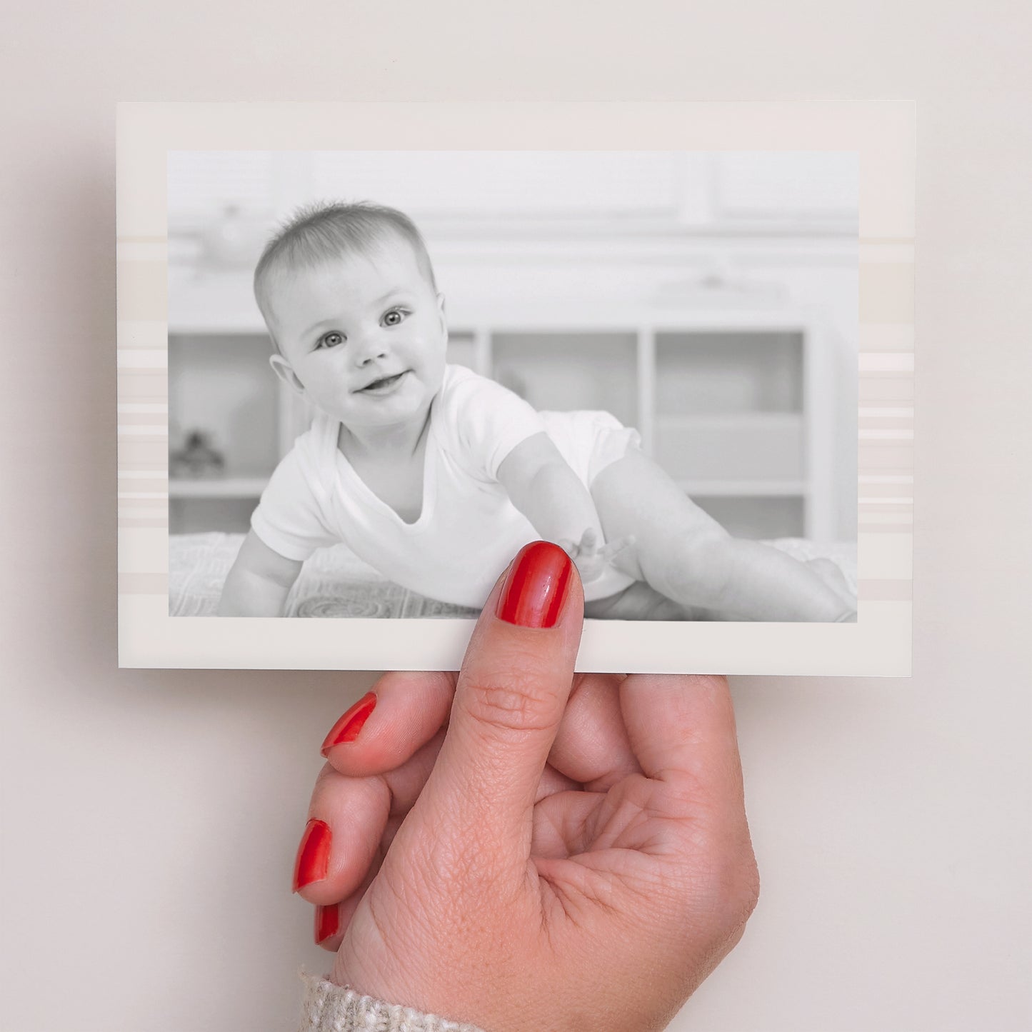 Bedankkaart Geboorte Landschap Klassiek en chic - Grijs foto N° 3