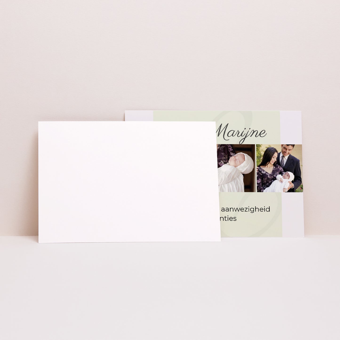Bedankkaart Doop Landschap Ceremonie - Beige foto N° 2