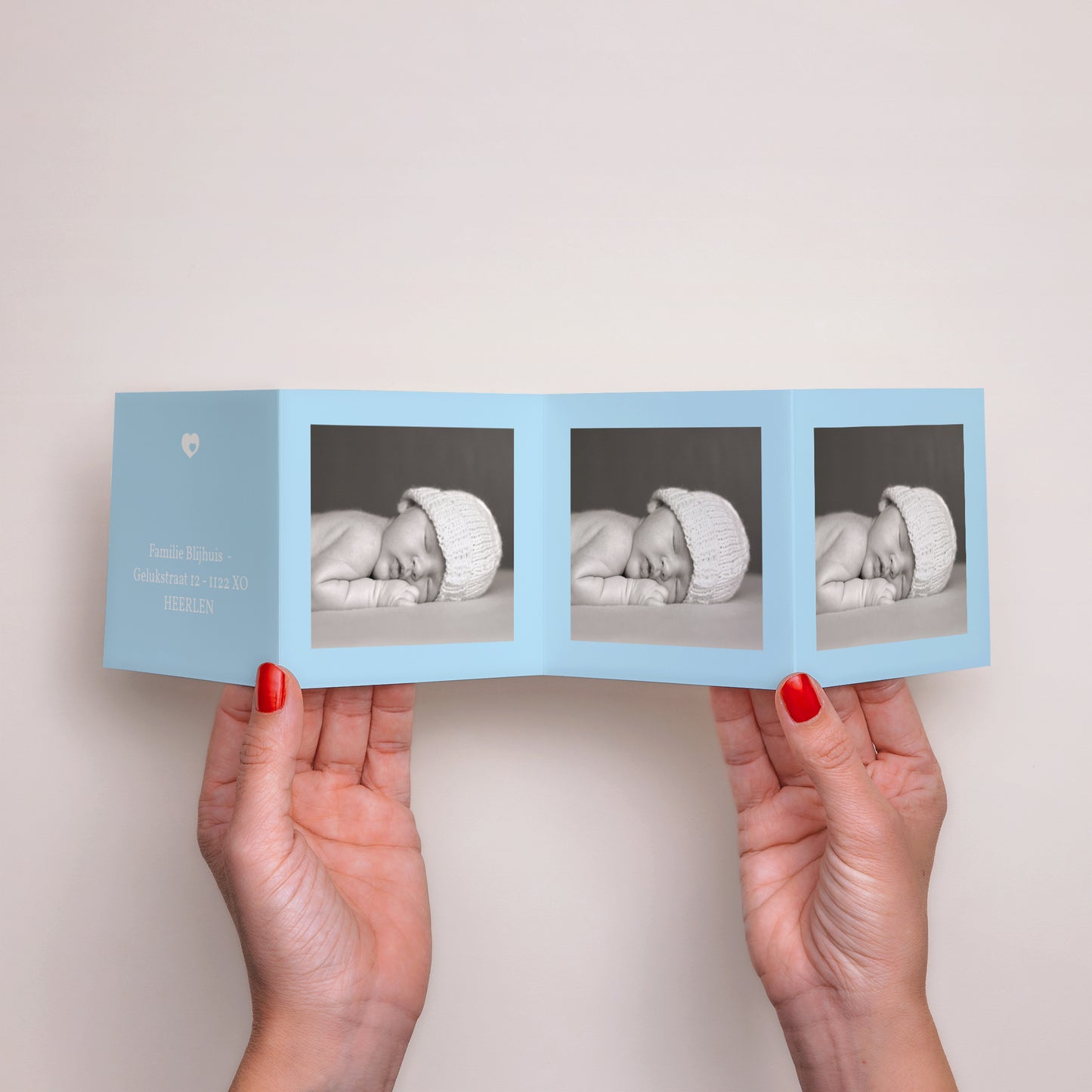 Uitnodigingskaart Geboorte Accordeon Mijn geboorte - Blauw foto N° 3