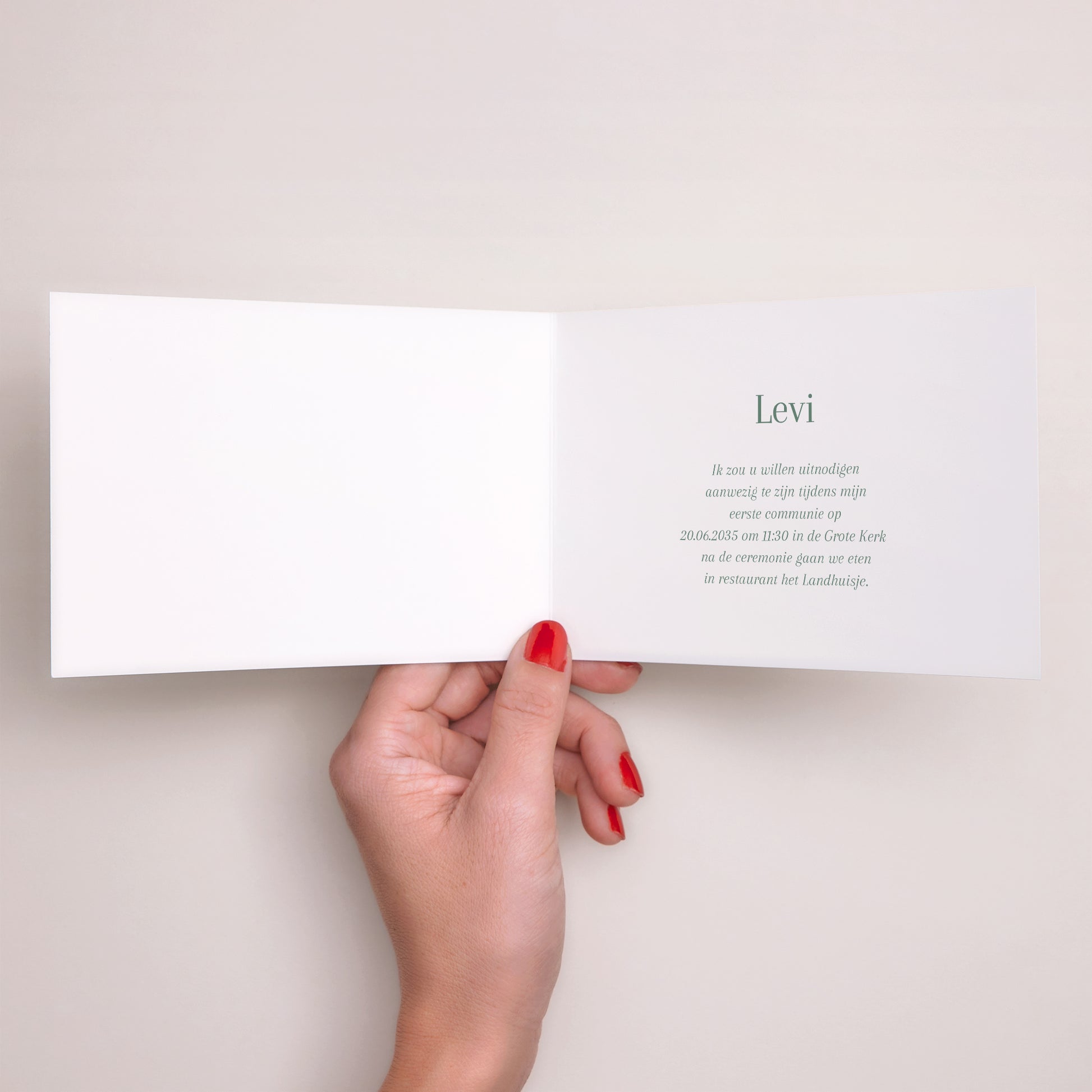 Uitnodigingskaart Communie Dubbele landschapspanelen Plechtige Communie foto N° 2