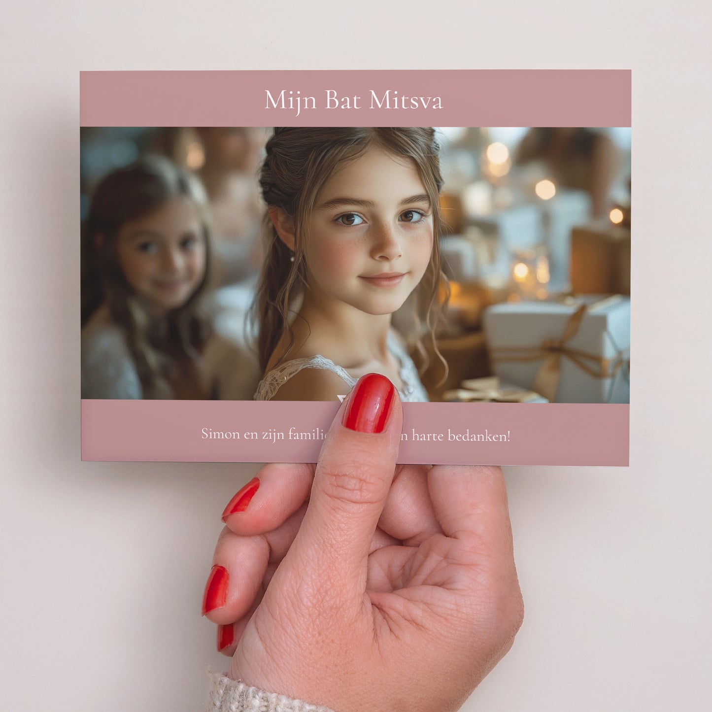 Bedankkaart Bat Mitswa Landschap Bedankt Bat Mitzvah foto N° 3