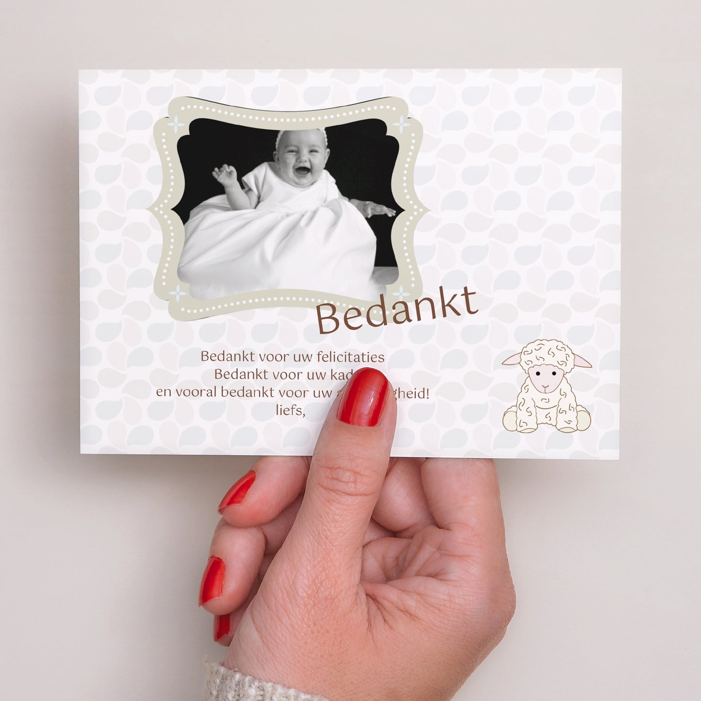 Bedankkaart Doop Landschap Lamsdoop foto N° 3