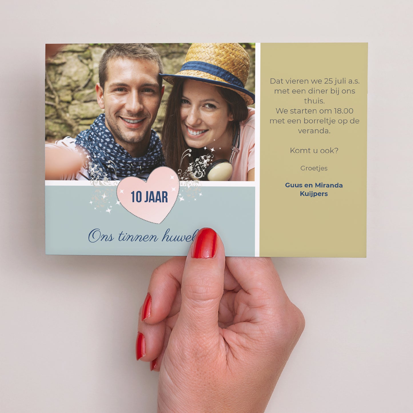 Uitnodigingen Huwelijksverjaardag Landschap Tinnen huwelijksverjaardag - 10 jaar foto N° 3