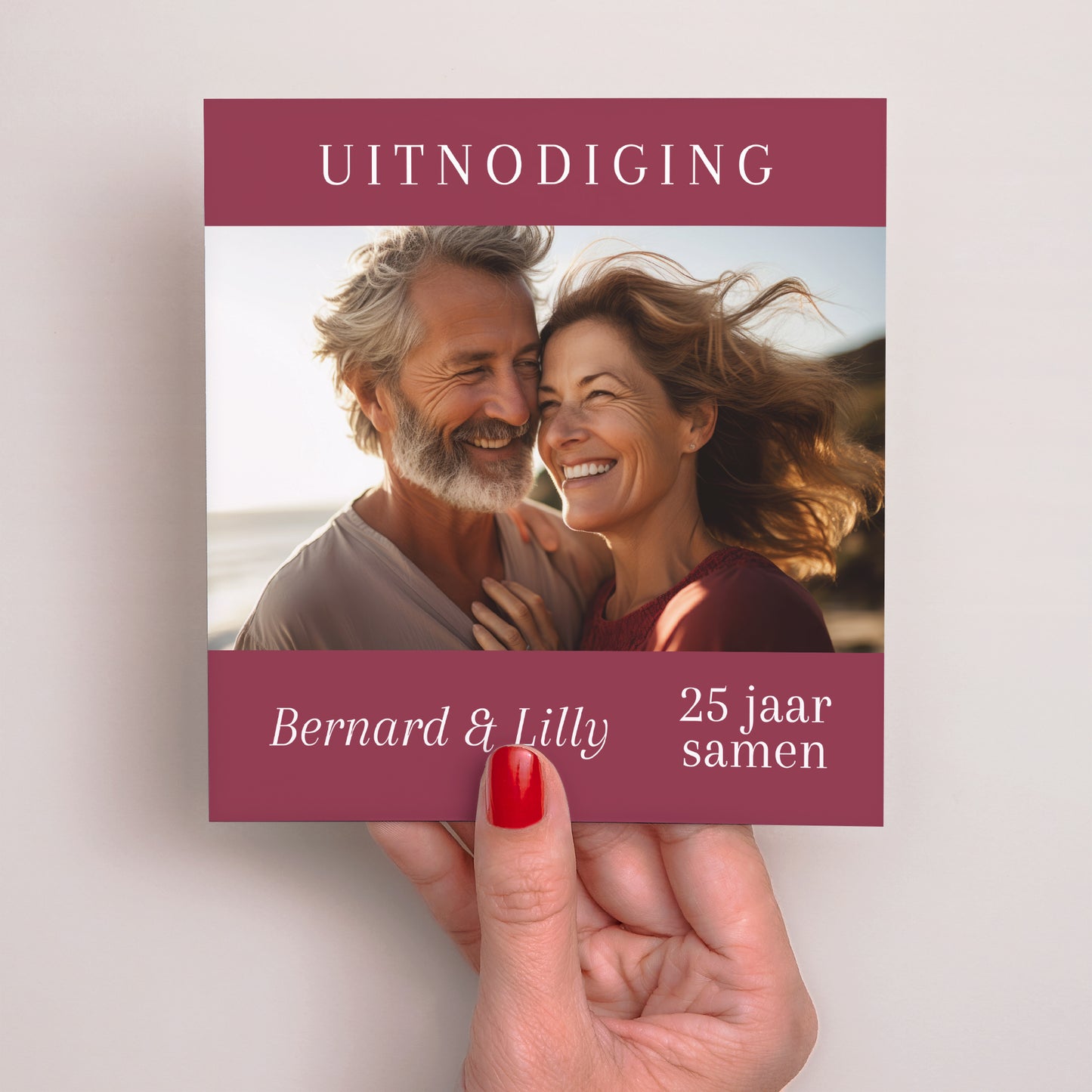 Uitnodigingen Huwelijksverjaardag Vierkant Huwelijk foto N° 2