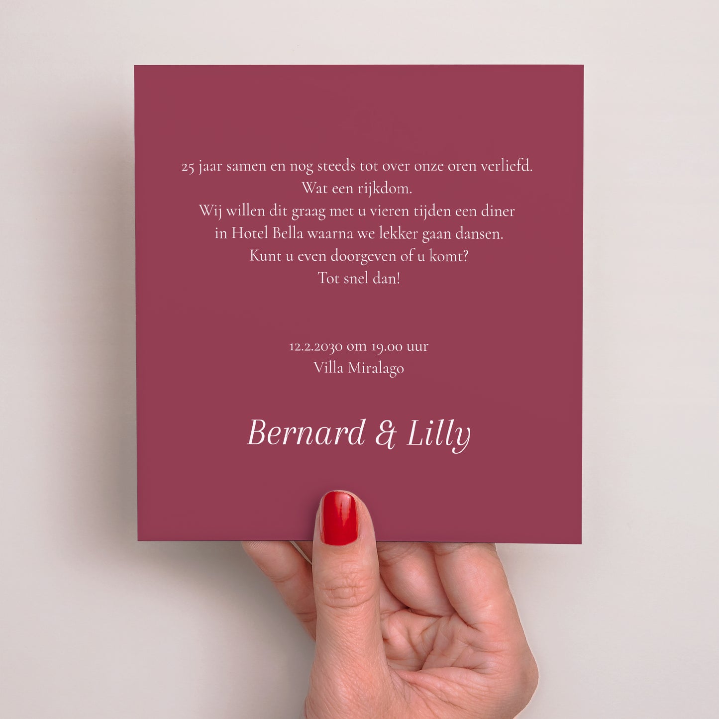 Uitnodigingen Huwelijksverjaardag Vierkant Huwelijk foto N° 3