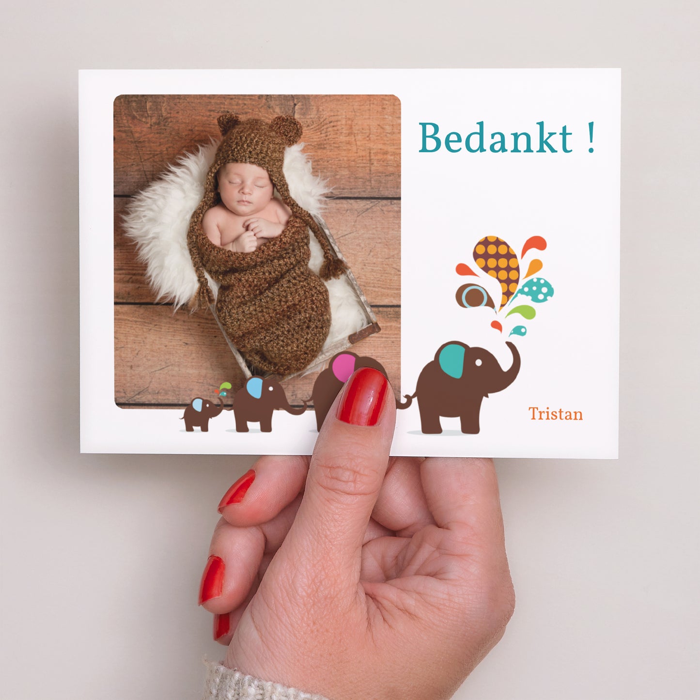Bedankkaart Geboorte Landschap Marcus maakt zijn circus foto N° 3