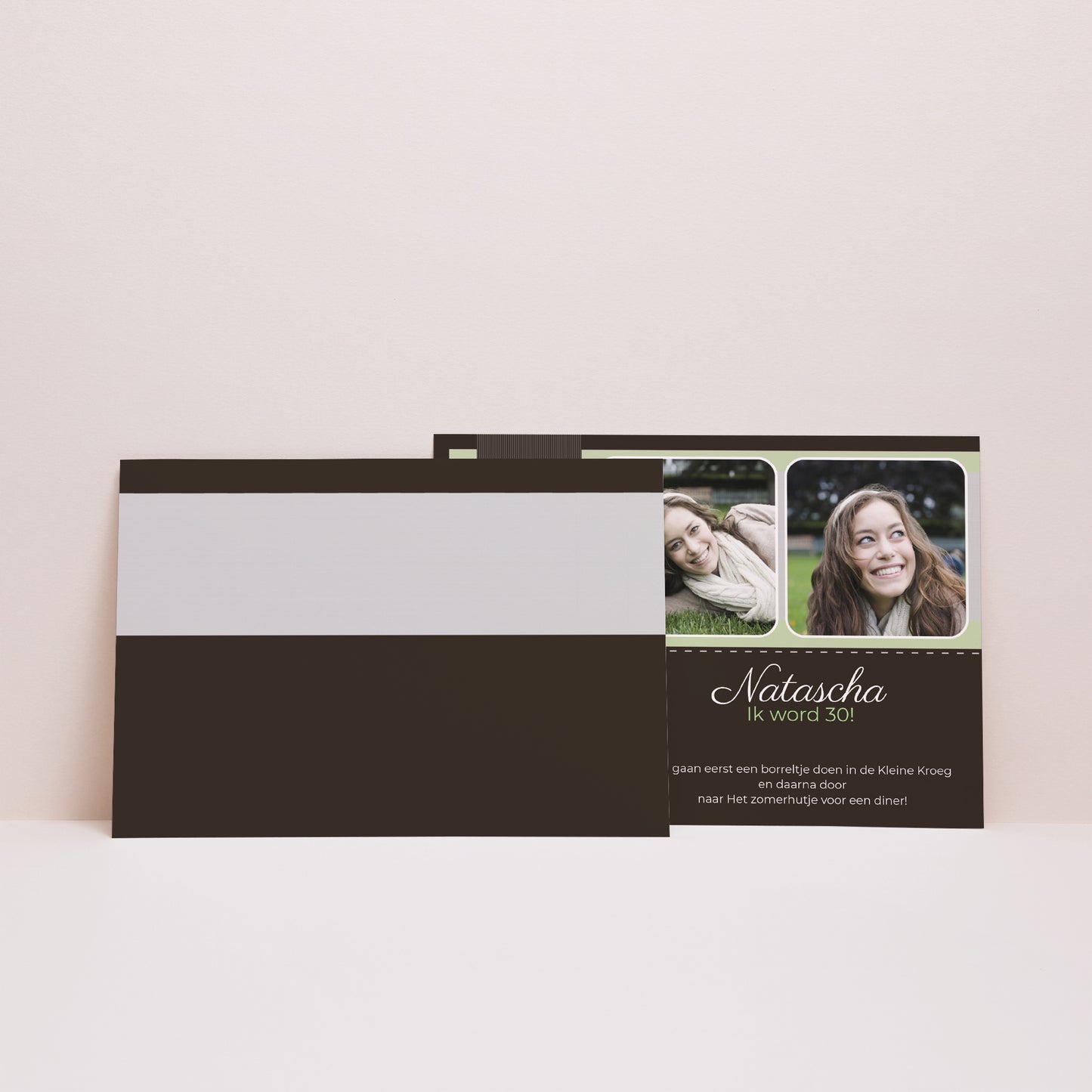 Uitnodigingen Verjaardag Volwassene Landschap Chocolade met munt foto N° 2