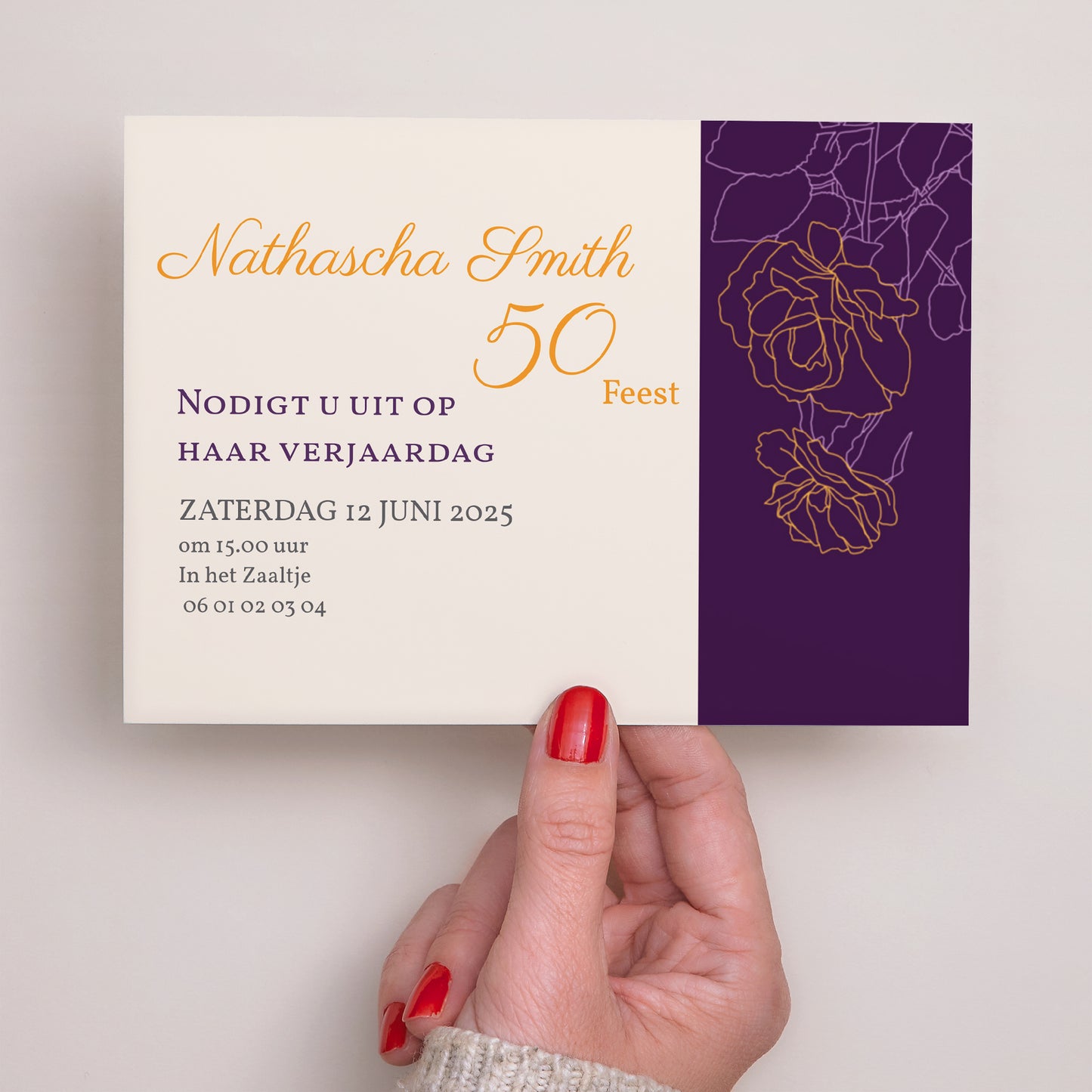 Uitnodigingen Verjaardag Volwassene Landschap Violine foto N° 3