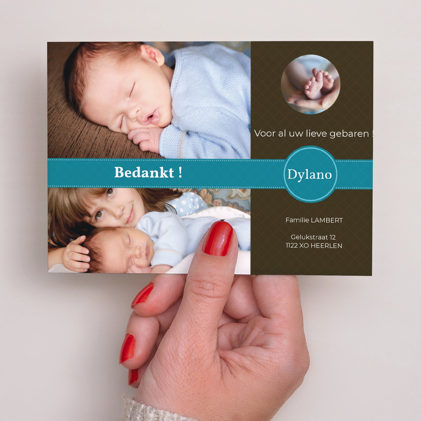 Bedankkaart Geboorte Landschap Perfect ontwerp foto N° 3