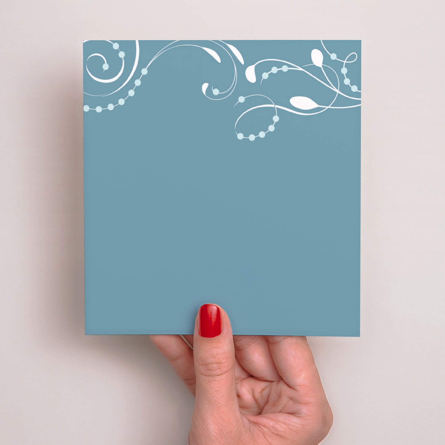 Uitnodigingskaart Communie Vierkant Sanctus Bleu foto N° 3