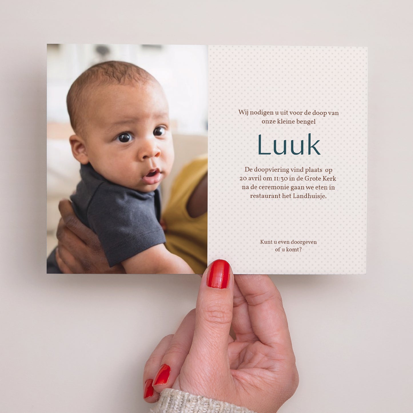 Uitnodigingskaart Doop Landschap Azur foto N° 3