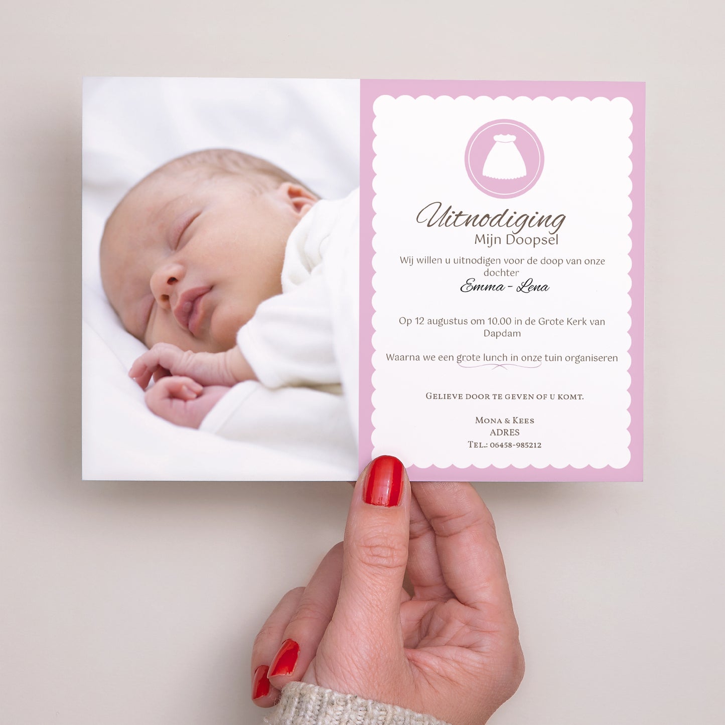 Uitnodigingskaart Doop Landschap Doopportret foto N° 3