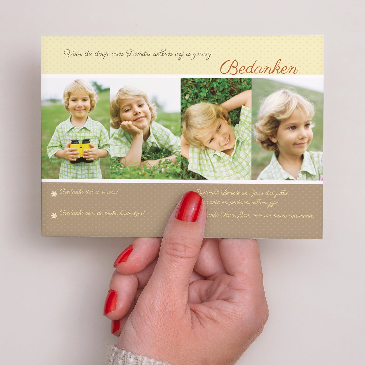 Bedankkaart Doop Landschap de doop van Dimitri foto N° 3