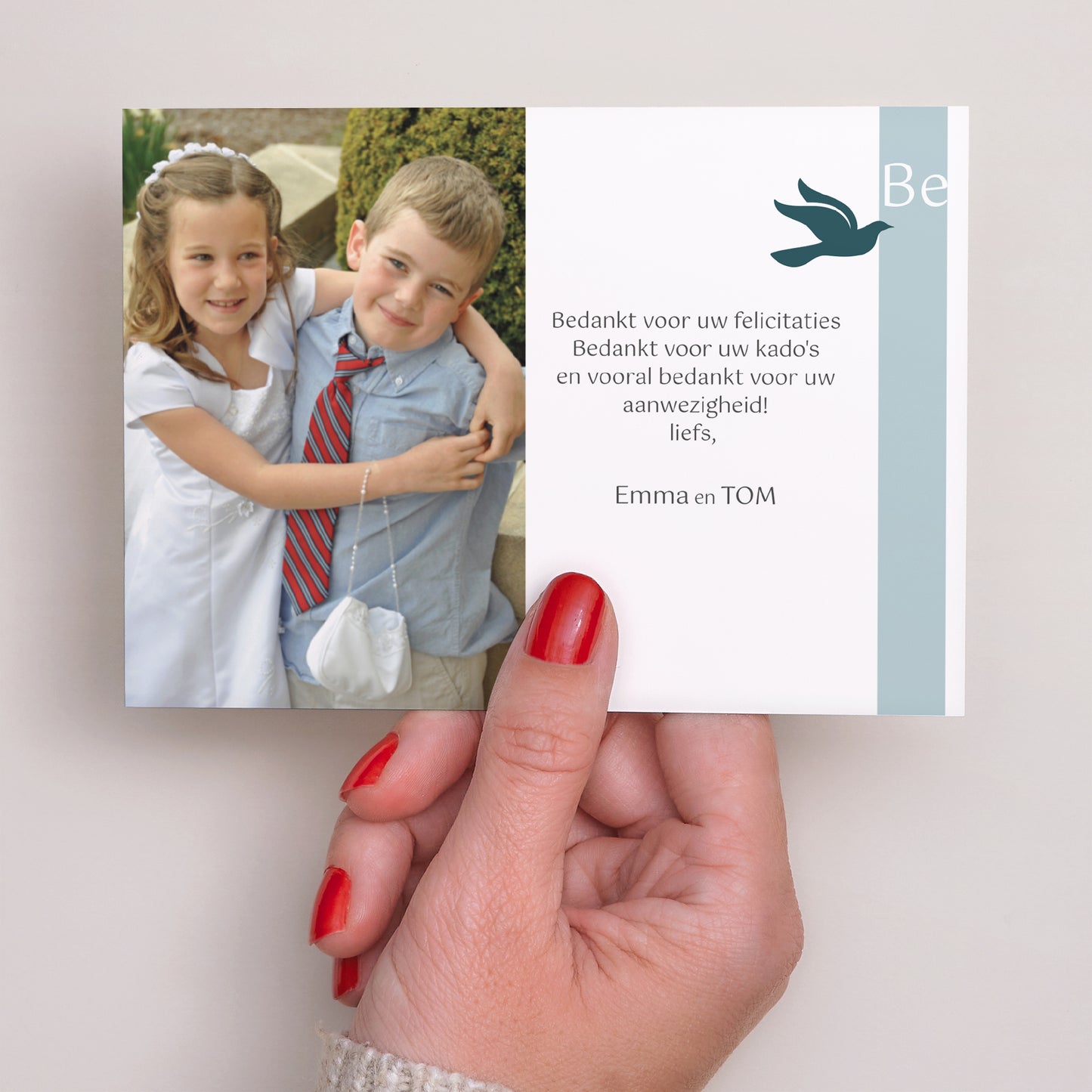 Bedankkaart Communie Landschap Heilige datum foto N° 3