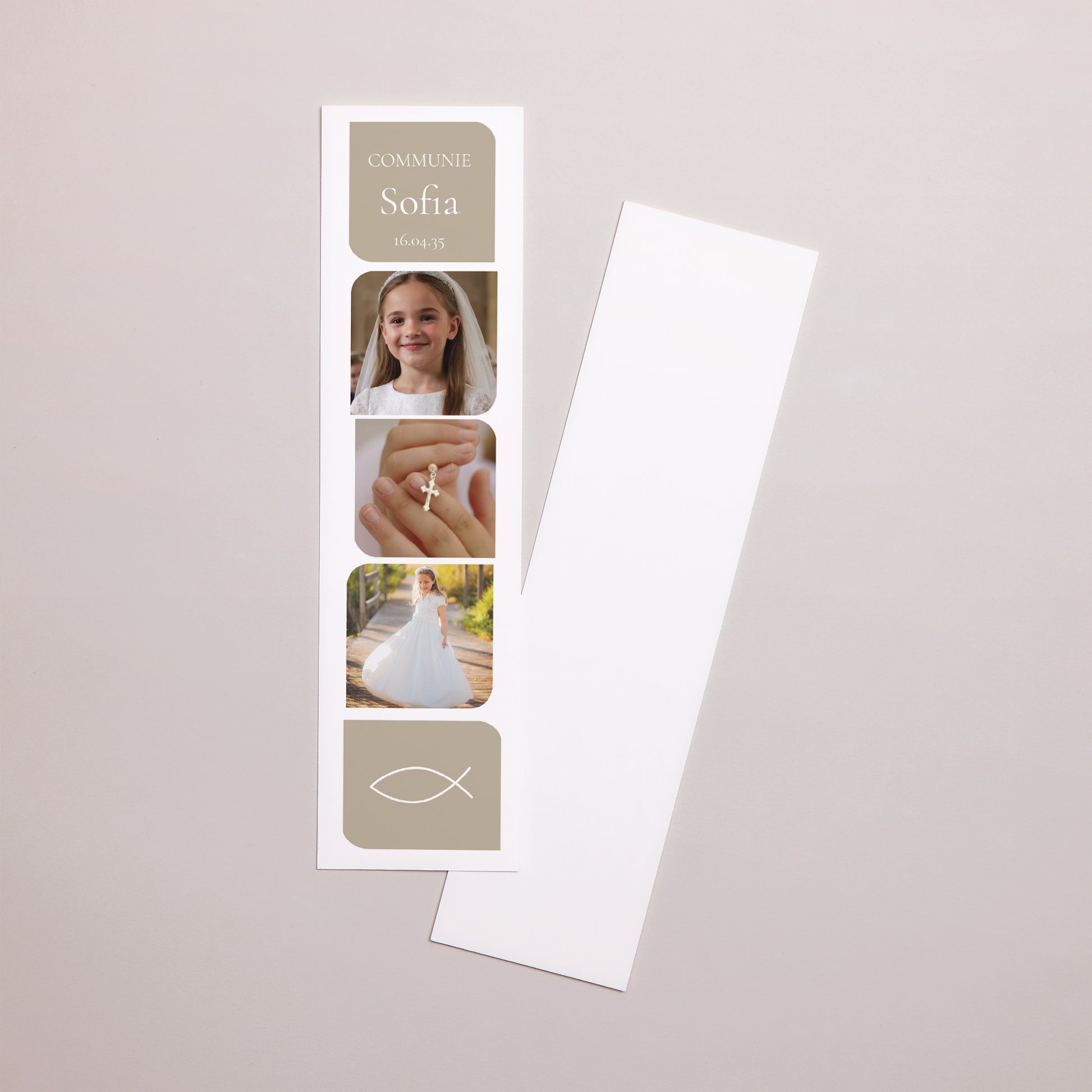 Boekenlegger Communie Bladwijzer Viering, symbolen en foto's foto N° 1