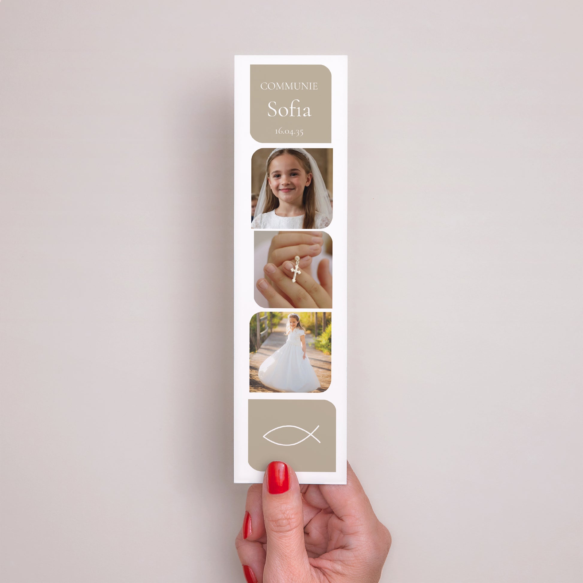 Boekenlegger Communie Bladwijzer Viering, symbolen en foto's foto N° 2