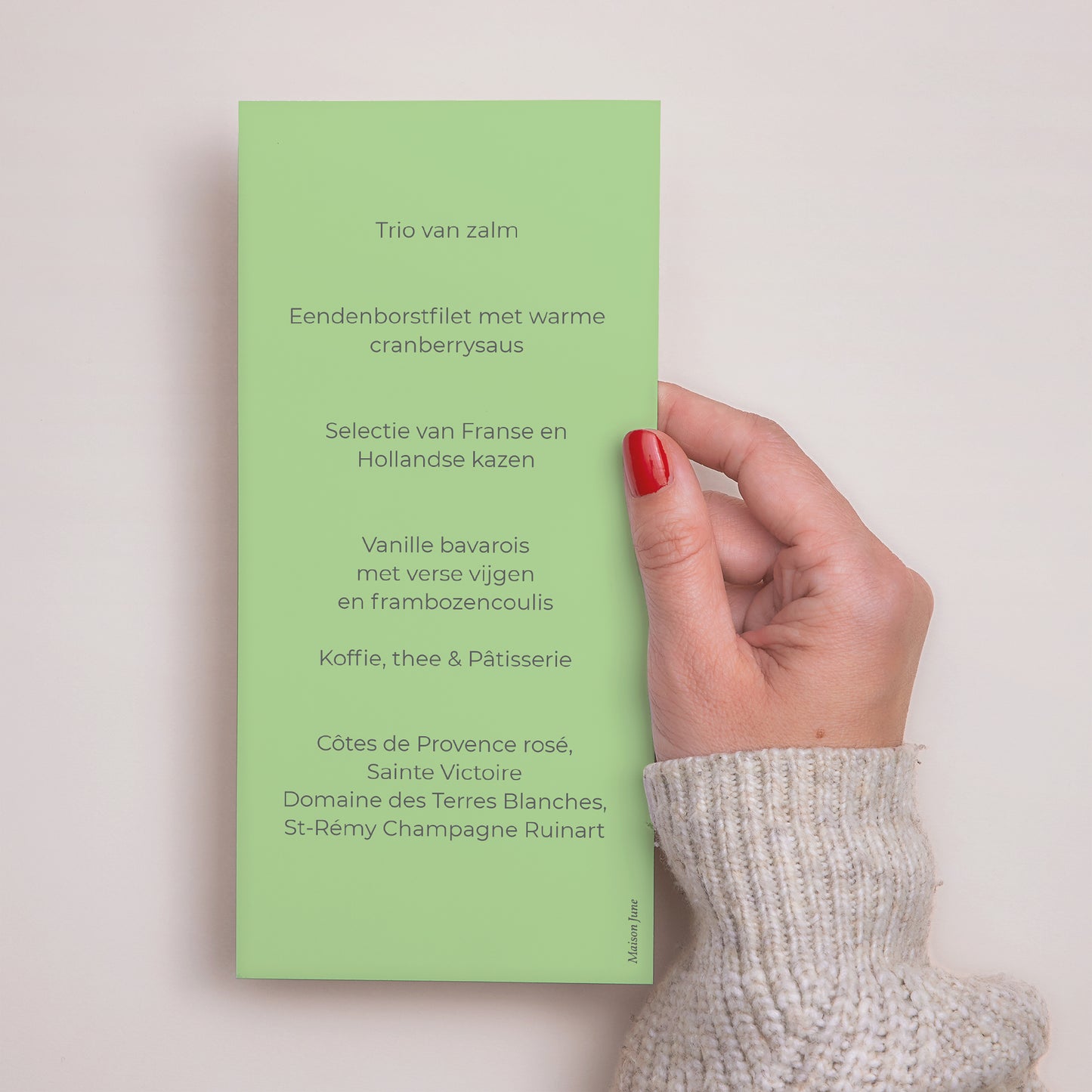 Menukaart Communie Panoramisch portret Inwijding foto N° 3