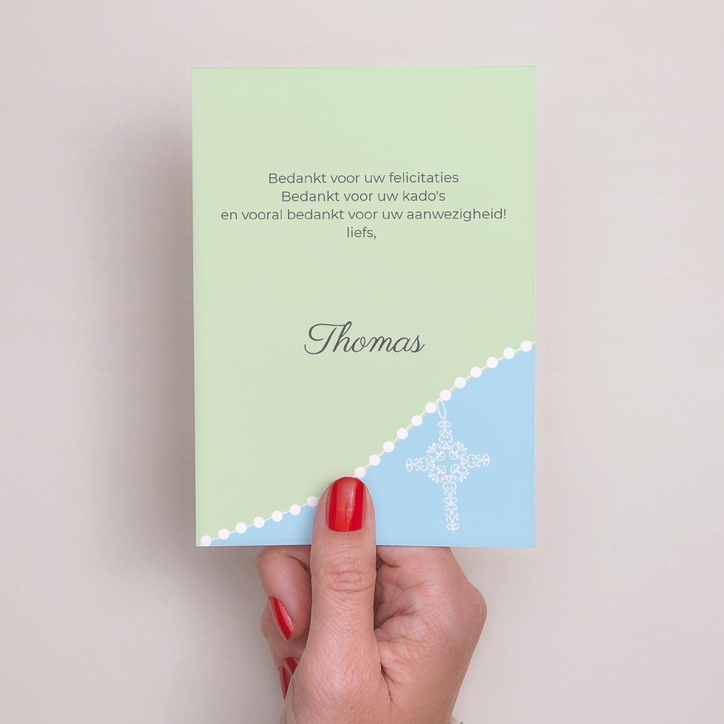 Bedankkaart Communie Portret Inwijding foto N° 3