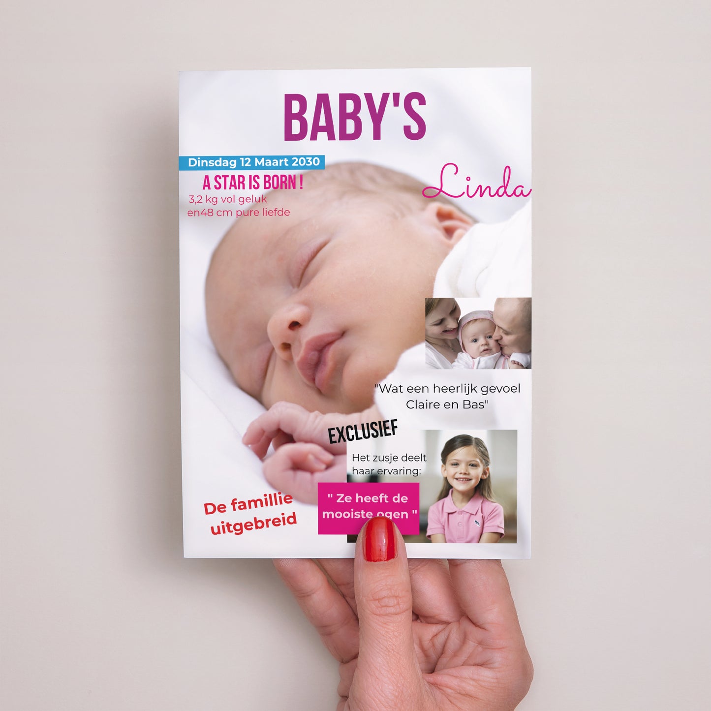 Uitnodigingskaart Geboorte Ici Bébé foto N° 2