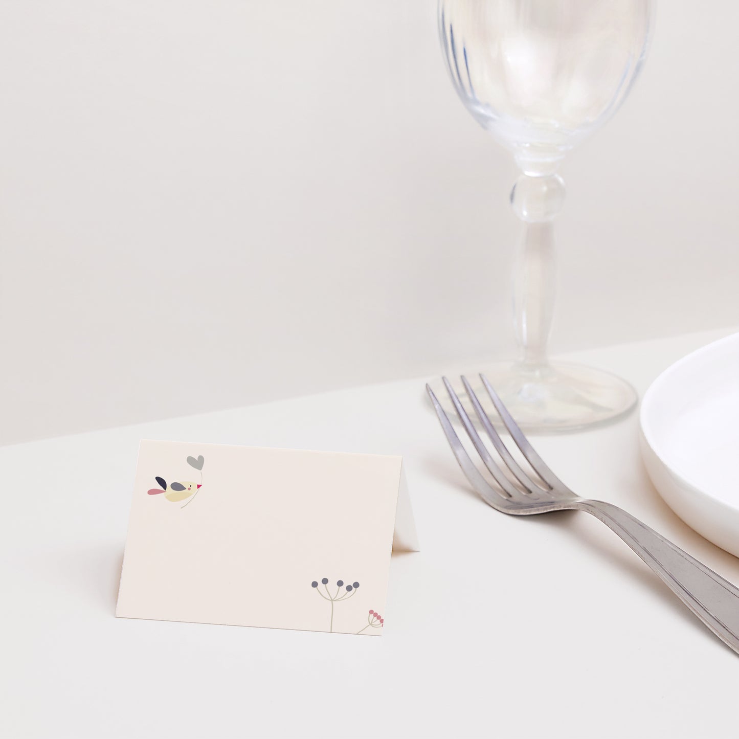 Naamkaartjes Huwelijksverjaardag 2 luiken Een vlucht in de liefde foto N° 2