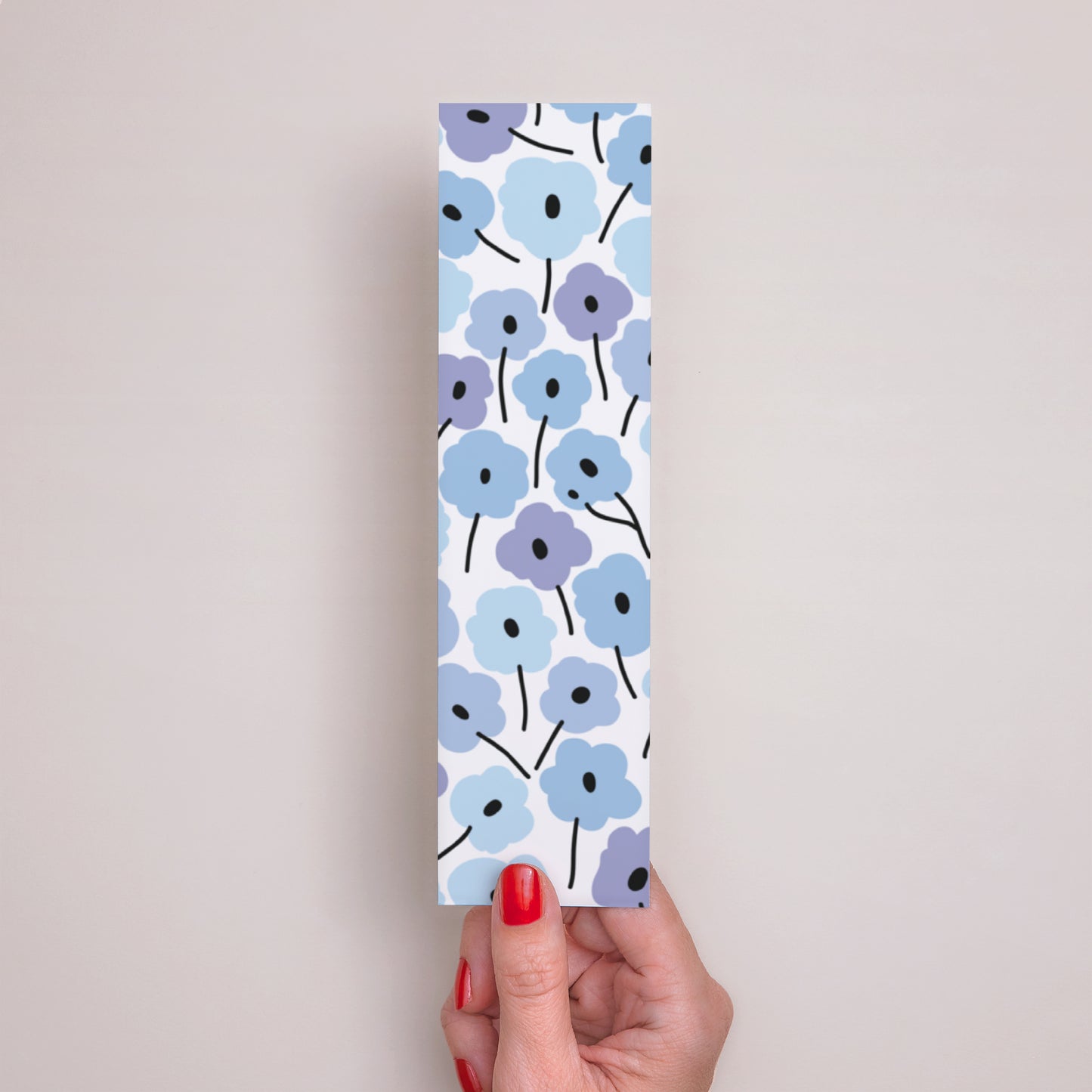 Boekenlegger Communie Bladwijzer Blauwe bloemen foto N° 3