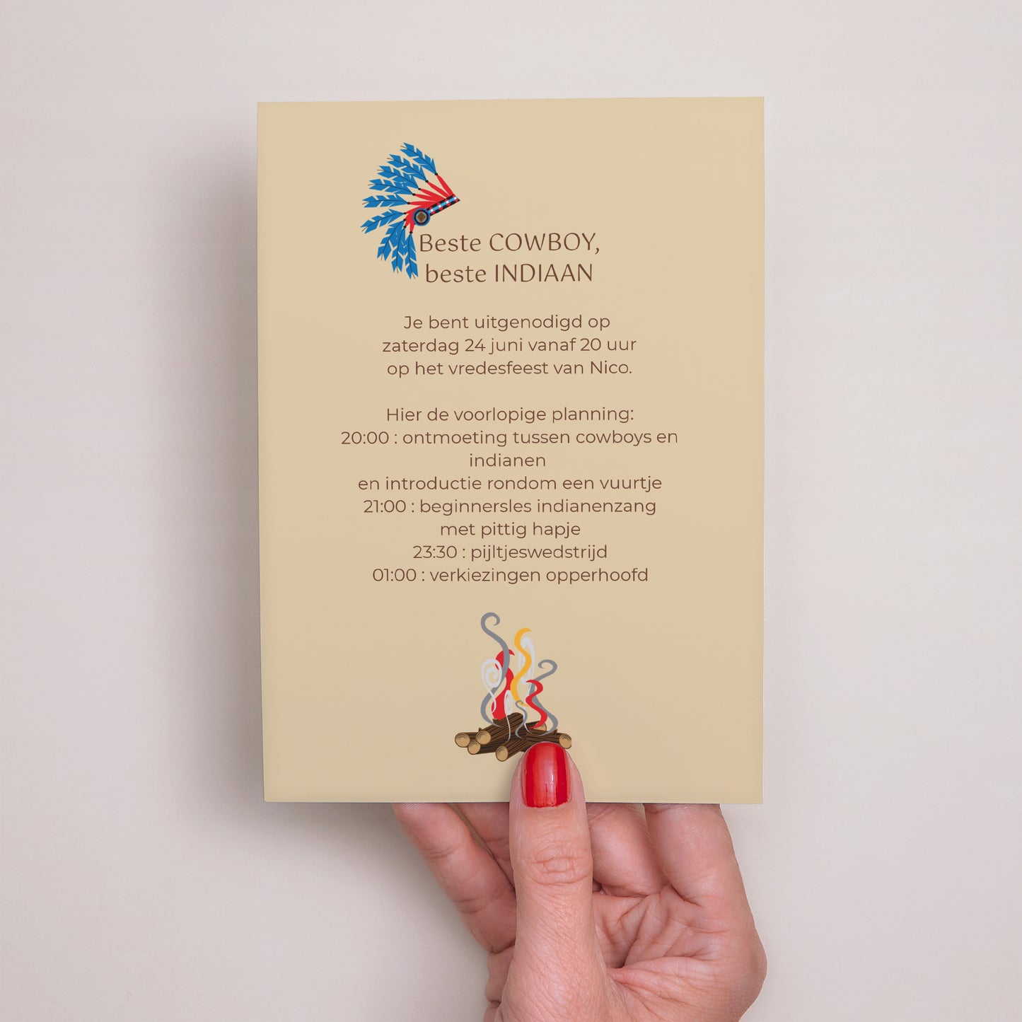 Uitnodigingen Verjaardag Volwassene Cowboys en indianen foto N° 3