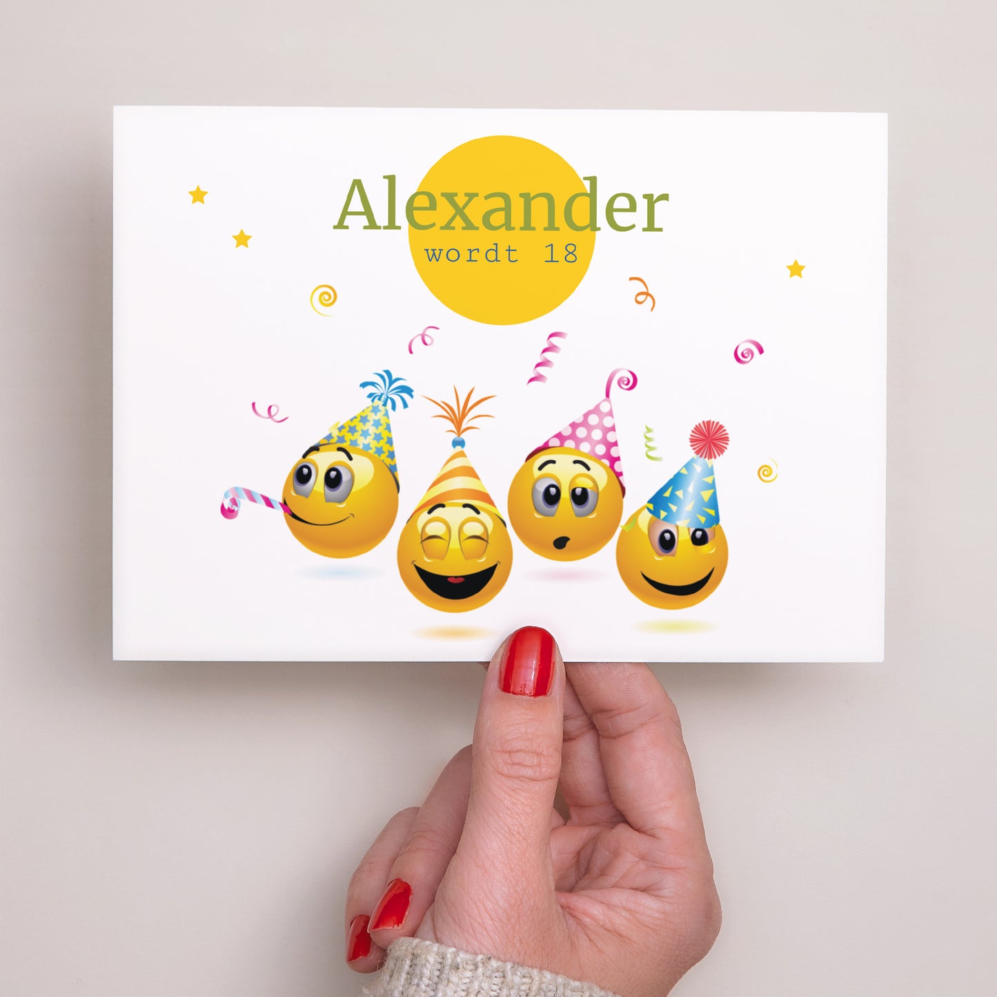 Uitnodigingen Verjaardag Volwassene Landschap Smileys foto N° 3