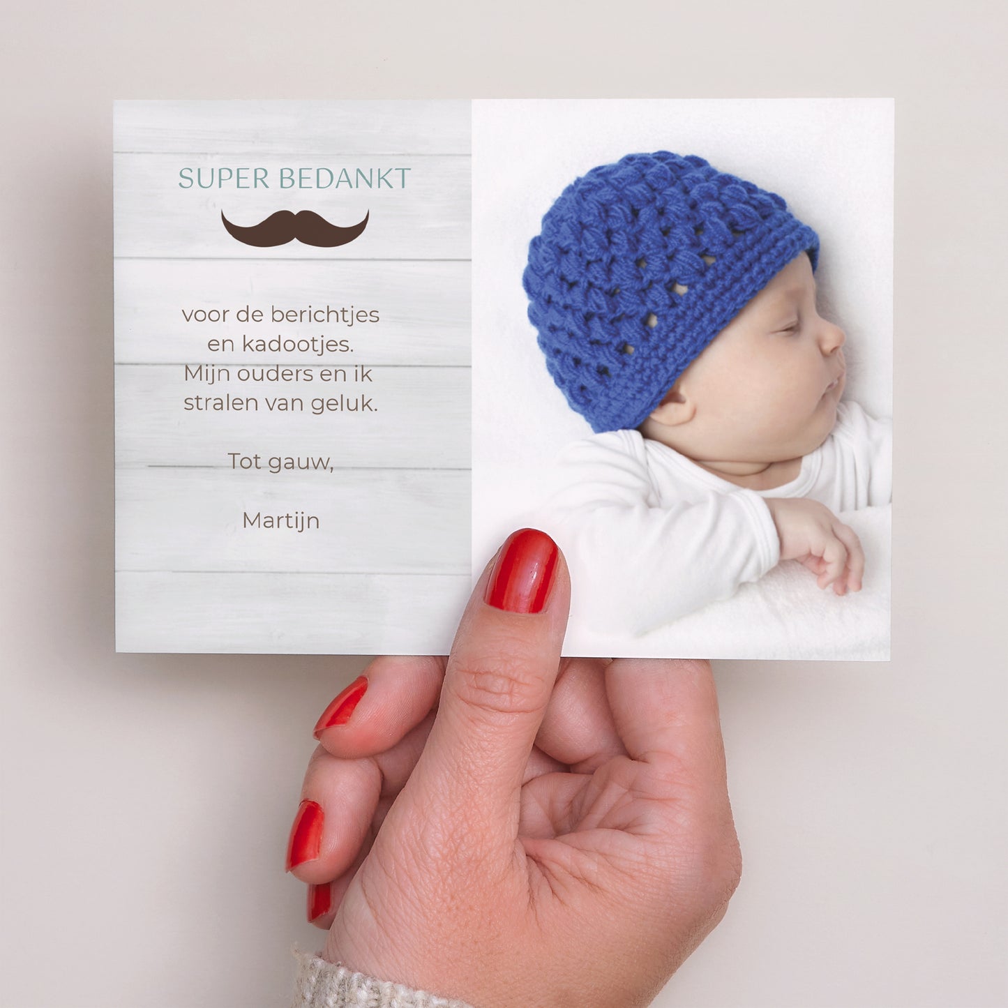 Bedankkaart Geboorte Landschap Kleine man foto N° 3