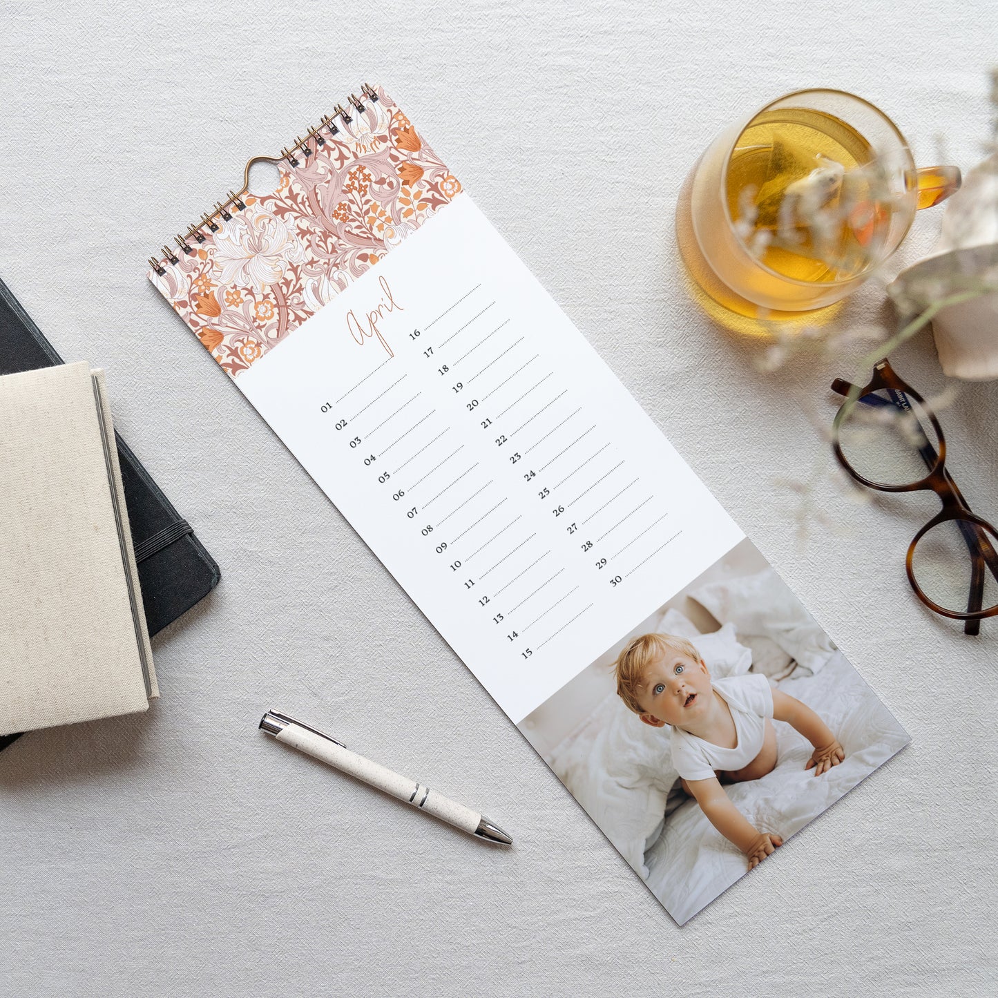 Kalender Eindejaar Perpetueel Bloemen foto N° 3