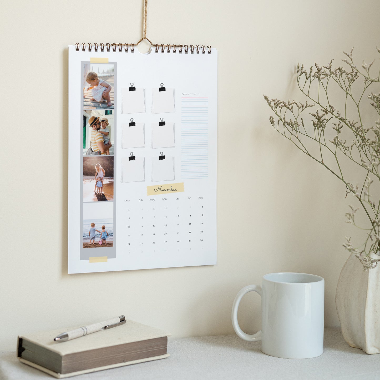 Kalender Eindejaar Muurschildering A4 Grootouders foto N° 3