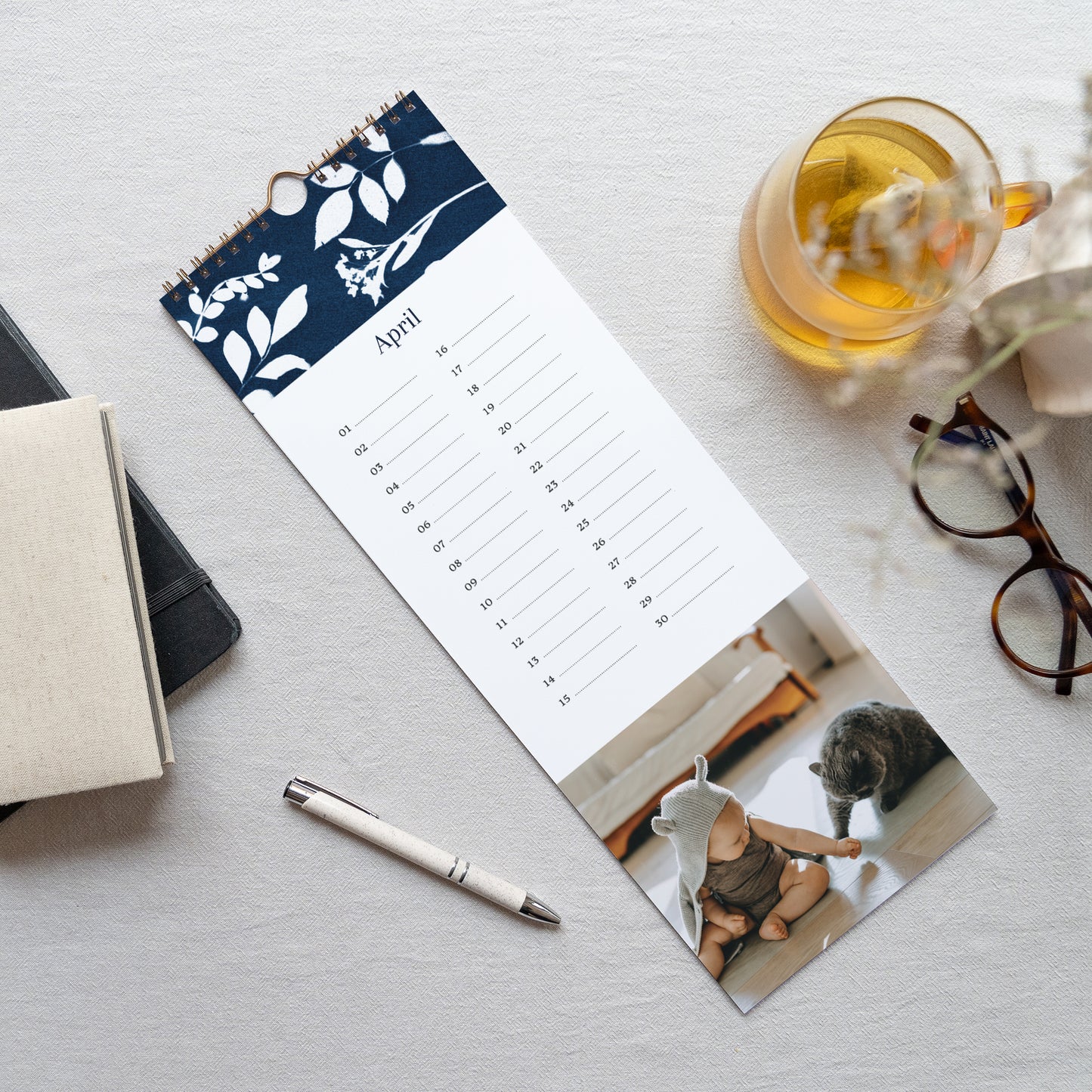 Kalender Eindejaar Perpetueel Cyanotype foto N° 3