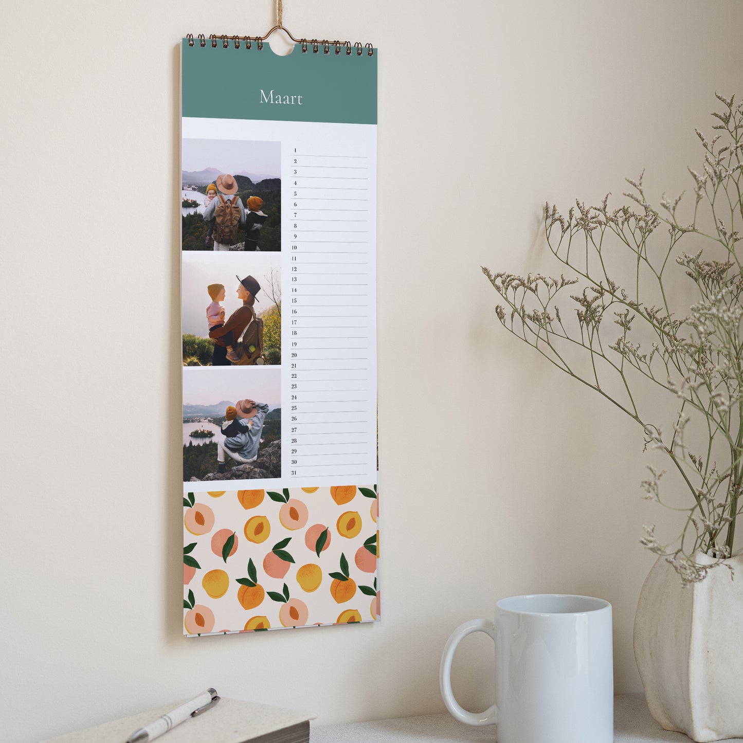 Kalender Eindejaar Perpetueel Motief perziken foto N° 2