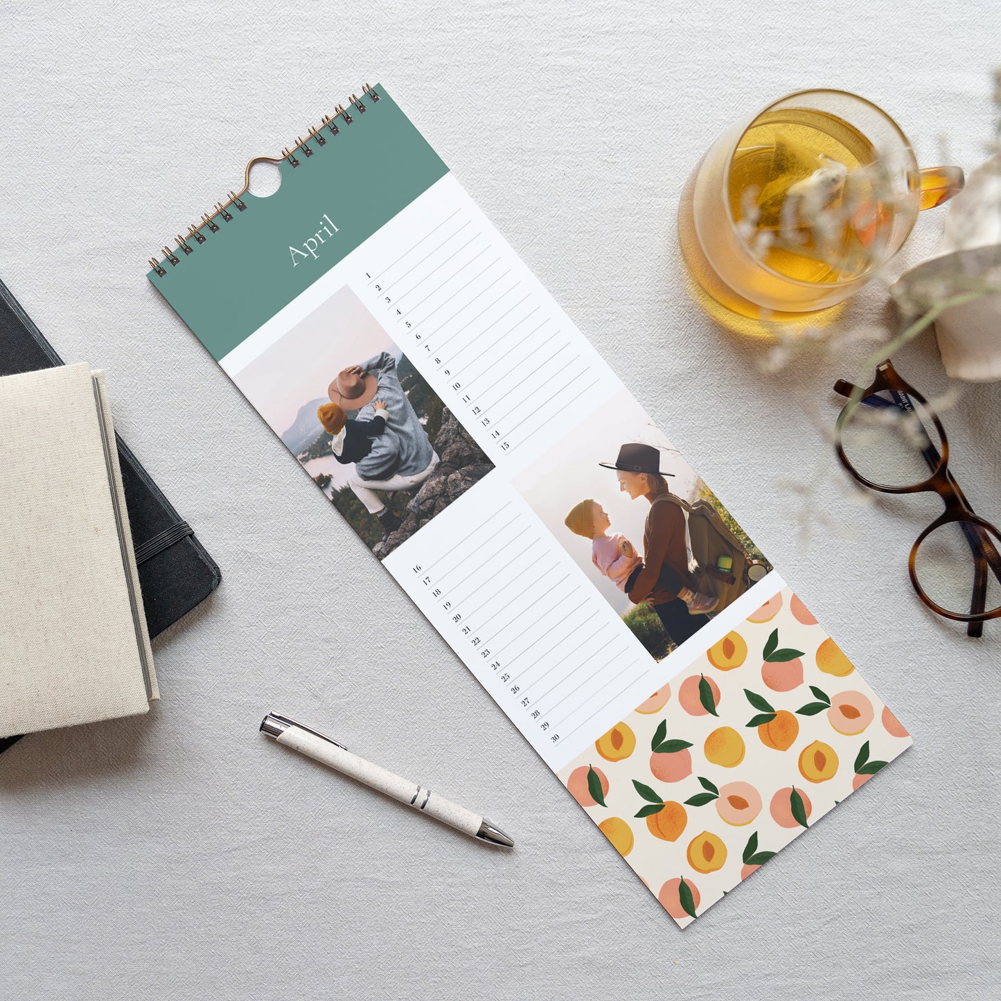 Kalender Eindejaar Perpetueel Motief perziken foto N° 3