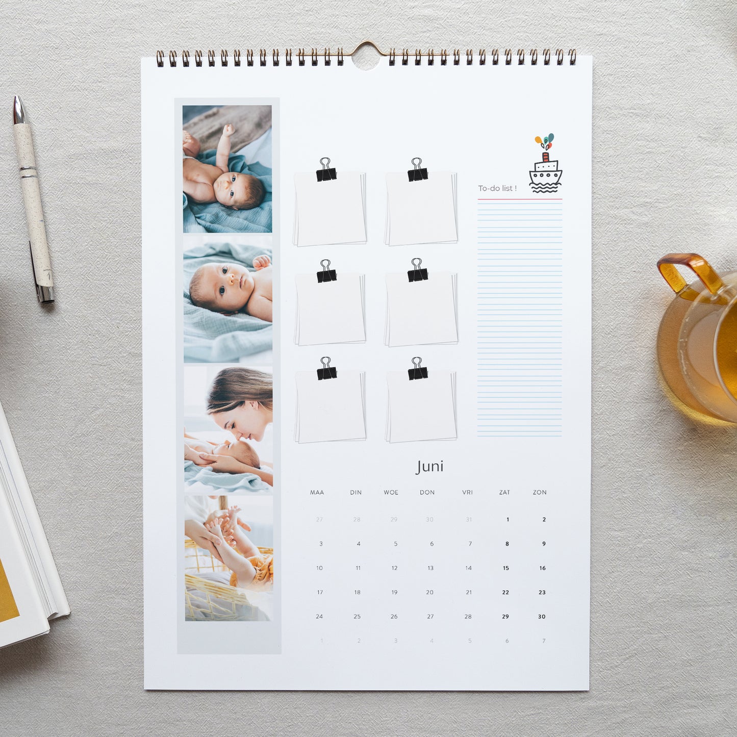 Kalender Eindejaar Muraal A3 Jongen foto N° 2