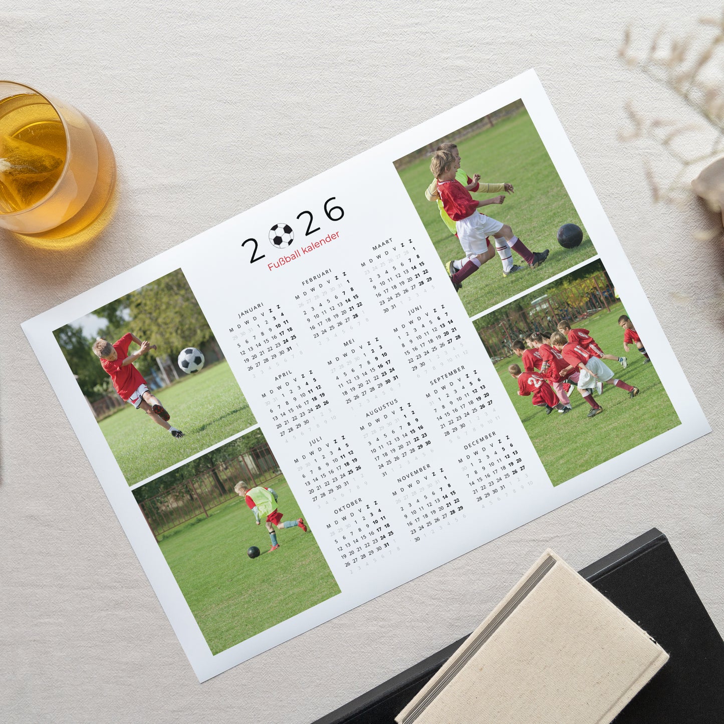 Kalender Eindejaar Enkelvoudig landschap Voetbal foto N° 1