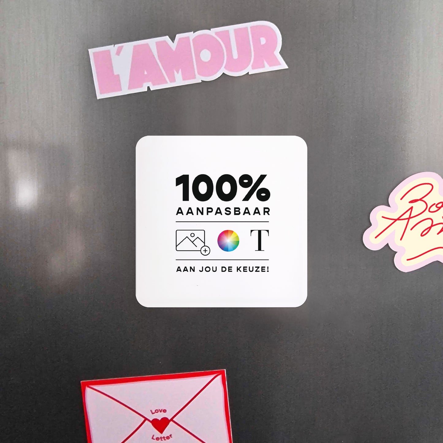 Wenskaart Eindejaar Set van 8, magnetisch, vierkante afgeronde hoeken Doe Het Zelf III foto N° 4